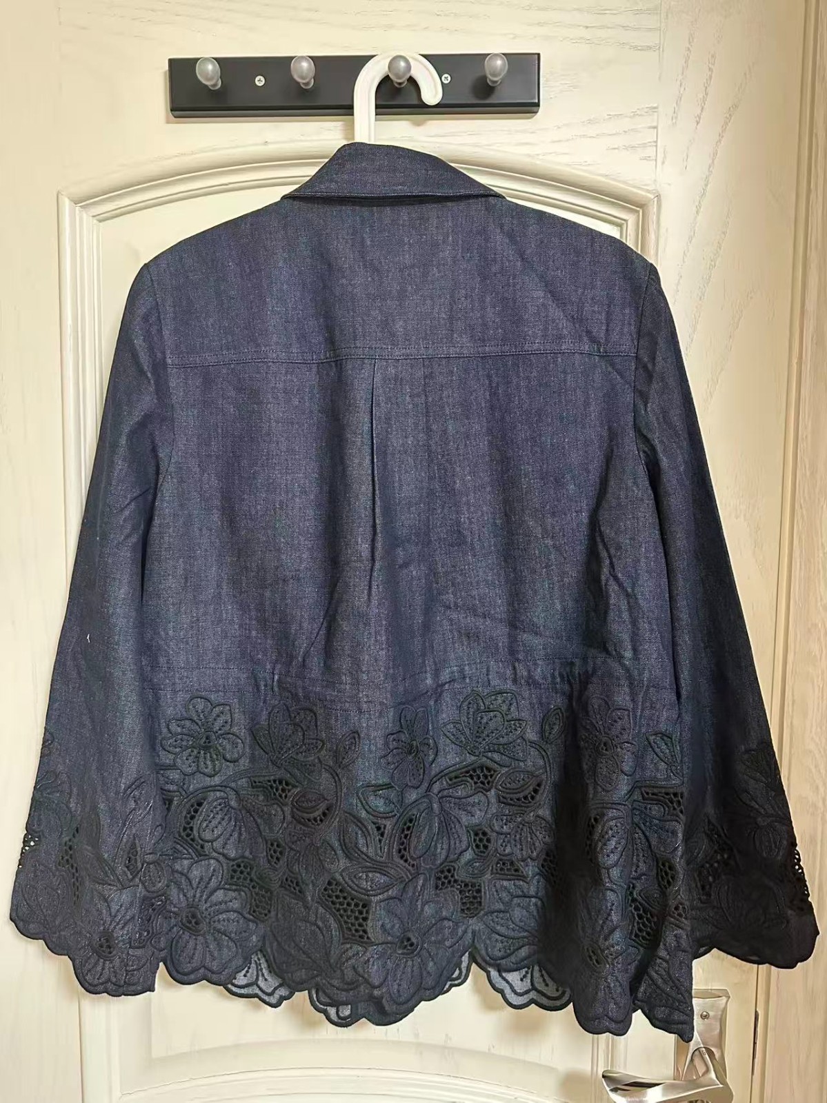 NEW AUTH VERONICA BEARD Kiki Eyelet Jacket Indigo Rinse