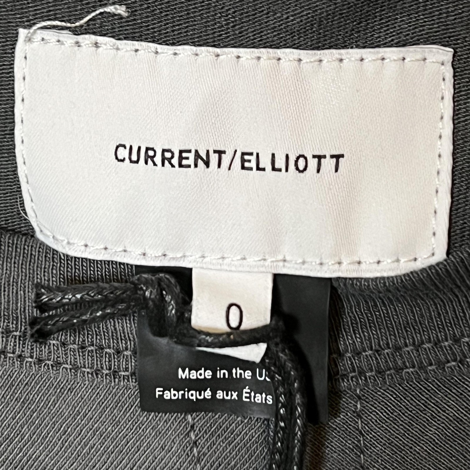 Current/Elliott Shirt Womens 0 Washed Black The Draped Tee Made USA Twist Front