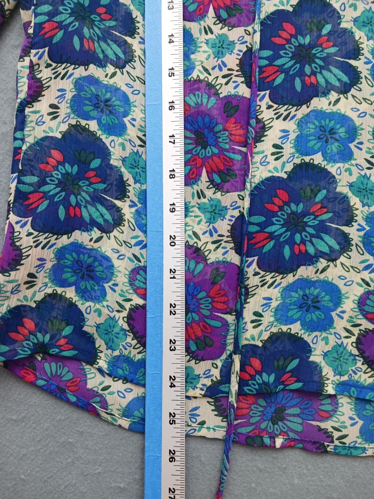 Twentyone Women’s Casual Blouse M Blue Floral 3/4 Sleeve Work Stylish Quality