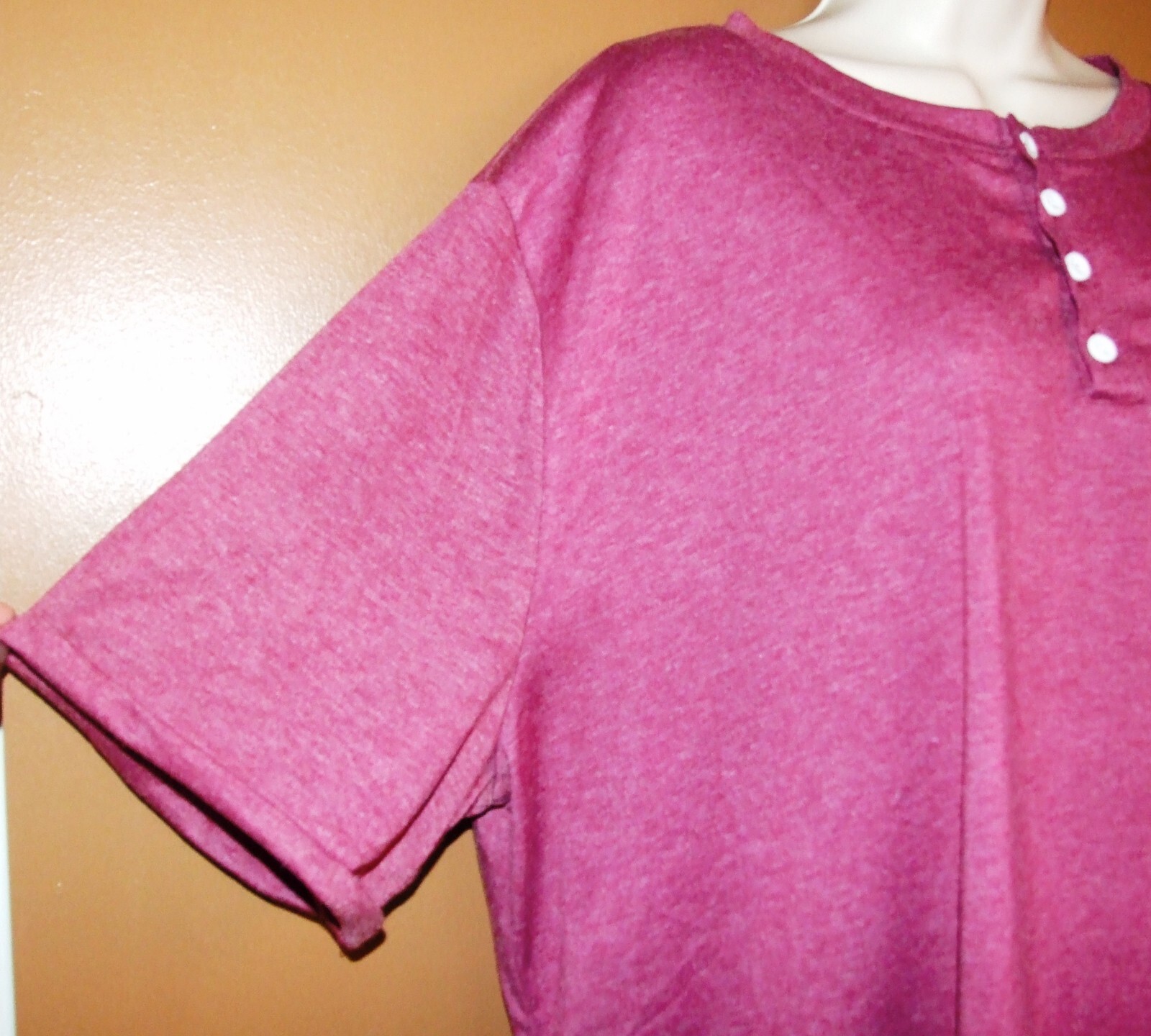 Plus Size Button Front Short Sleeve Slight Stretch Casual Tee- Size 5XL – NWT