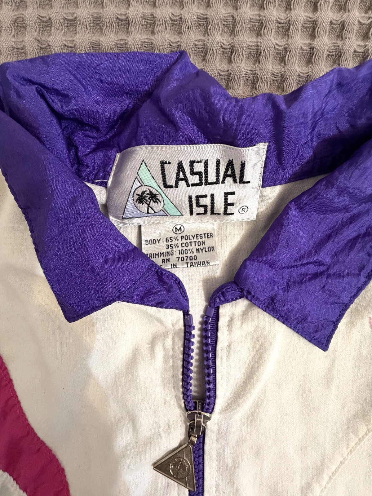 VTG 80s 90s Casual Isle Half Zip Colorblock Pullover Shirt Top Women’s M Retro