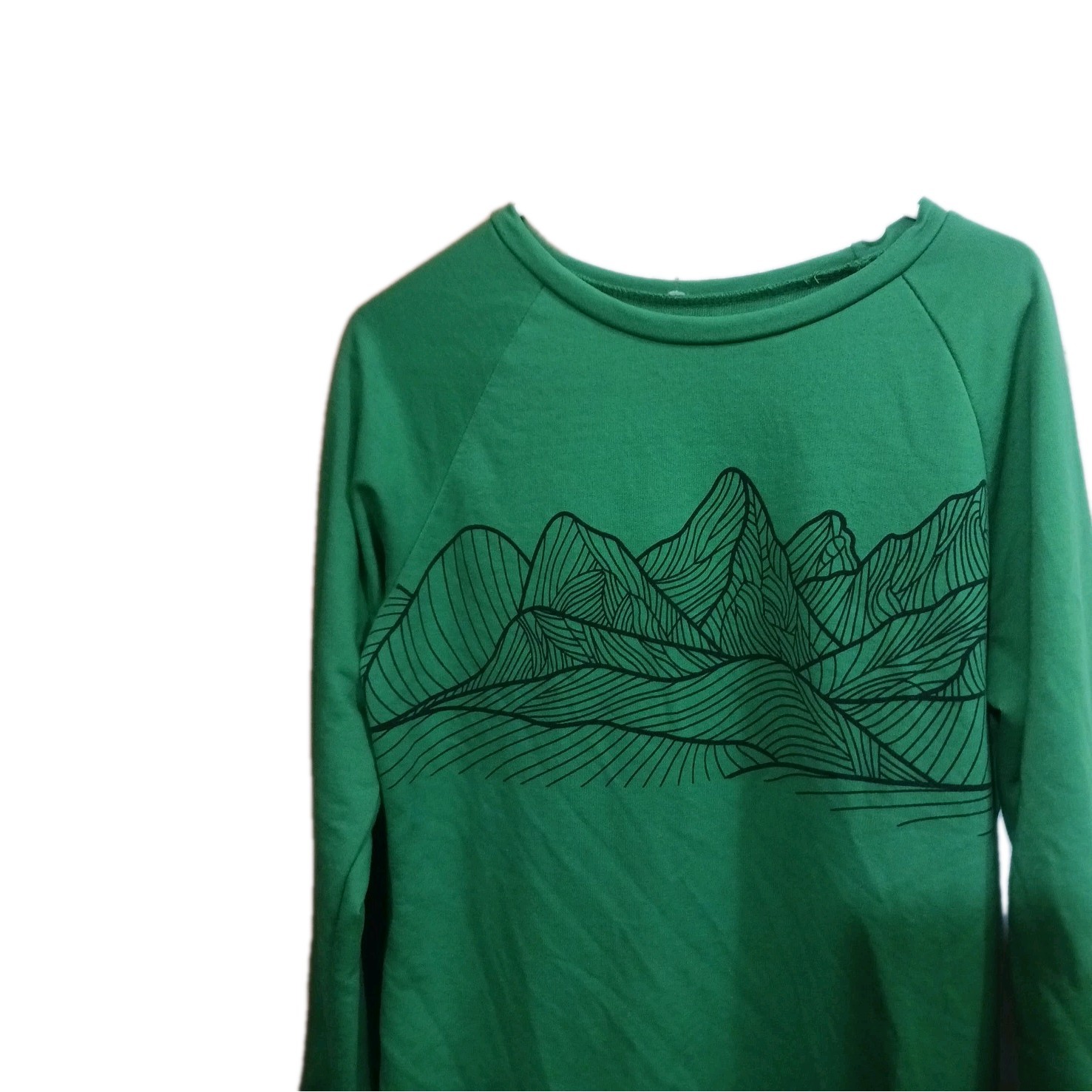 Woman’s T_SHIRT Long Sleeve 100% Polyster Sz S Green