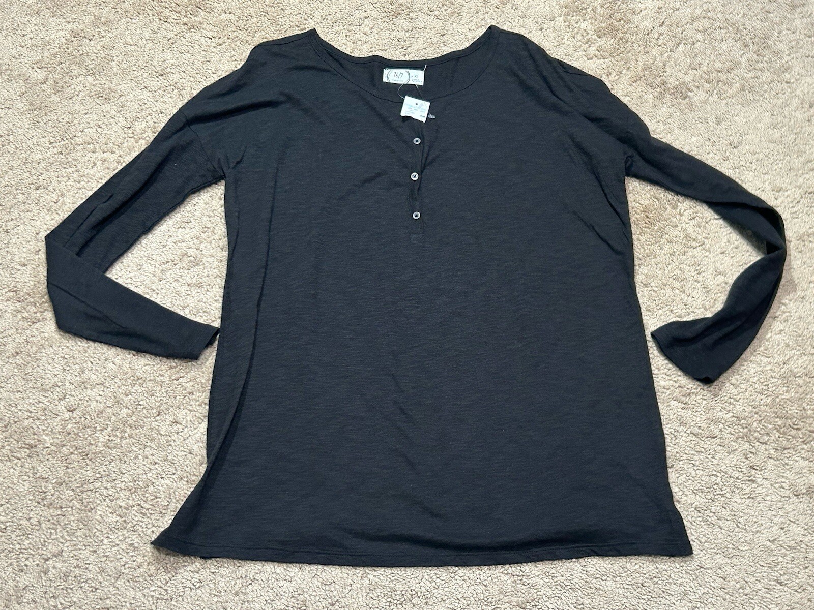 Maurices Womens Shirt NEW Size XS Blue 1/2 Button Soft Classic Casual Comfort