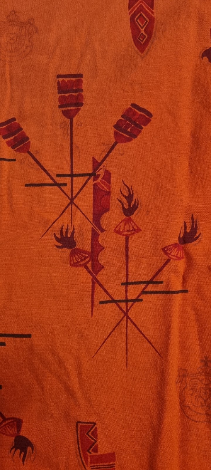 Vintage Ho Aloha Shirt Ladies Blouse Old School Hawaiian Kahili Print Stained