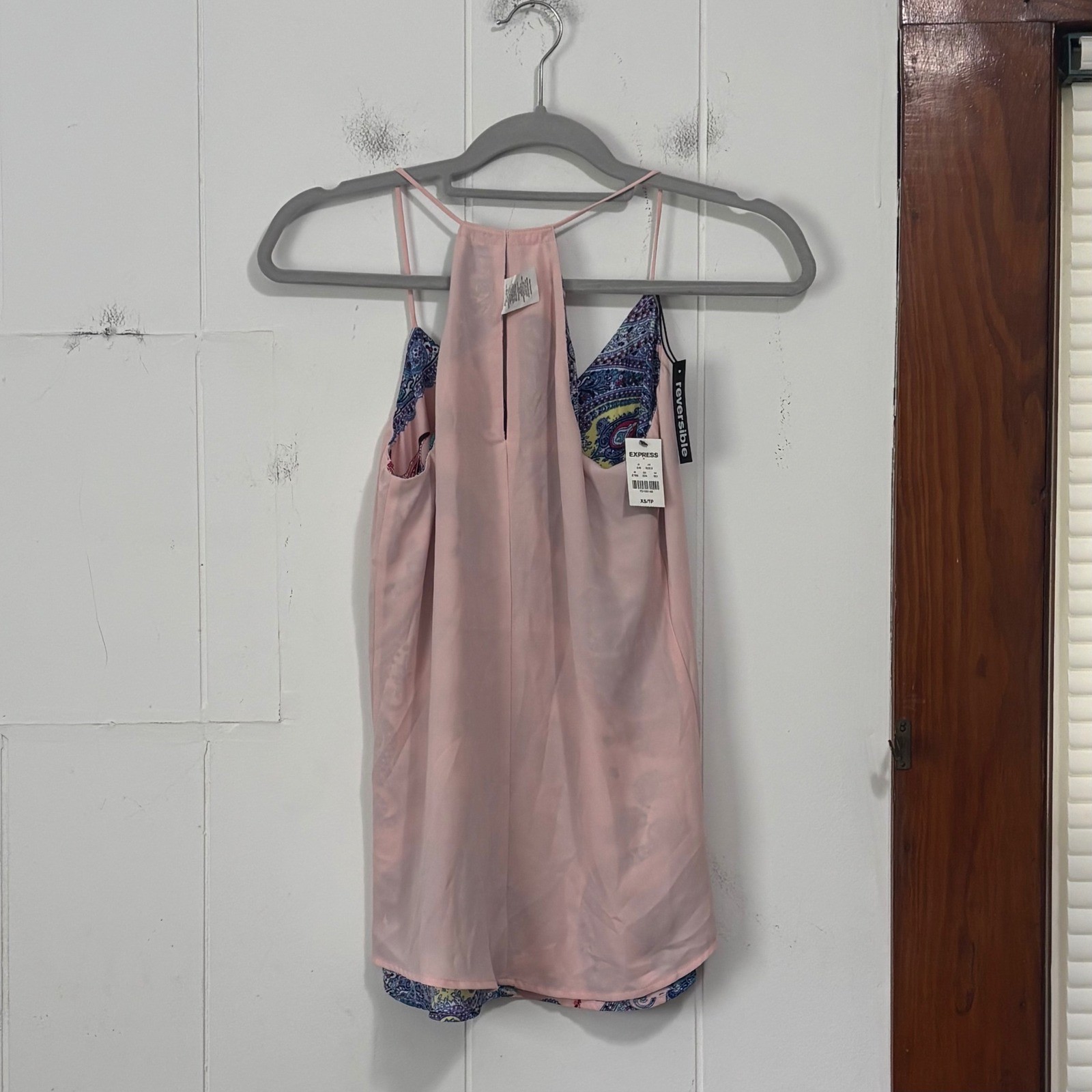 Express Reversible Paisley Pink Camisole Top XS NWT Racerback High Low Tank