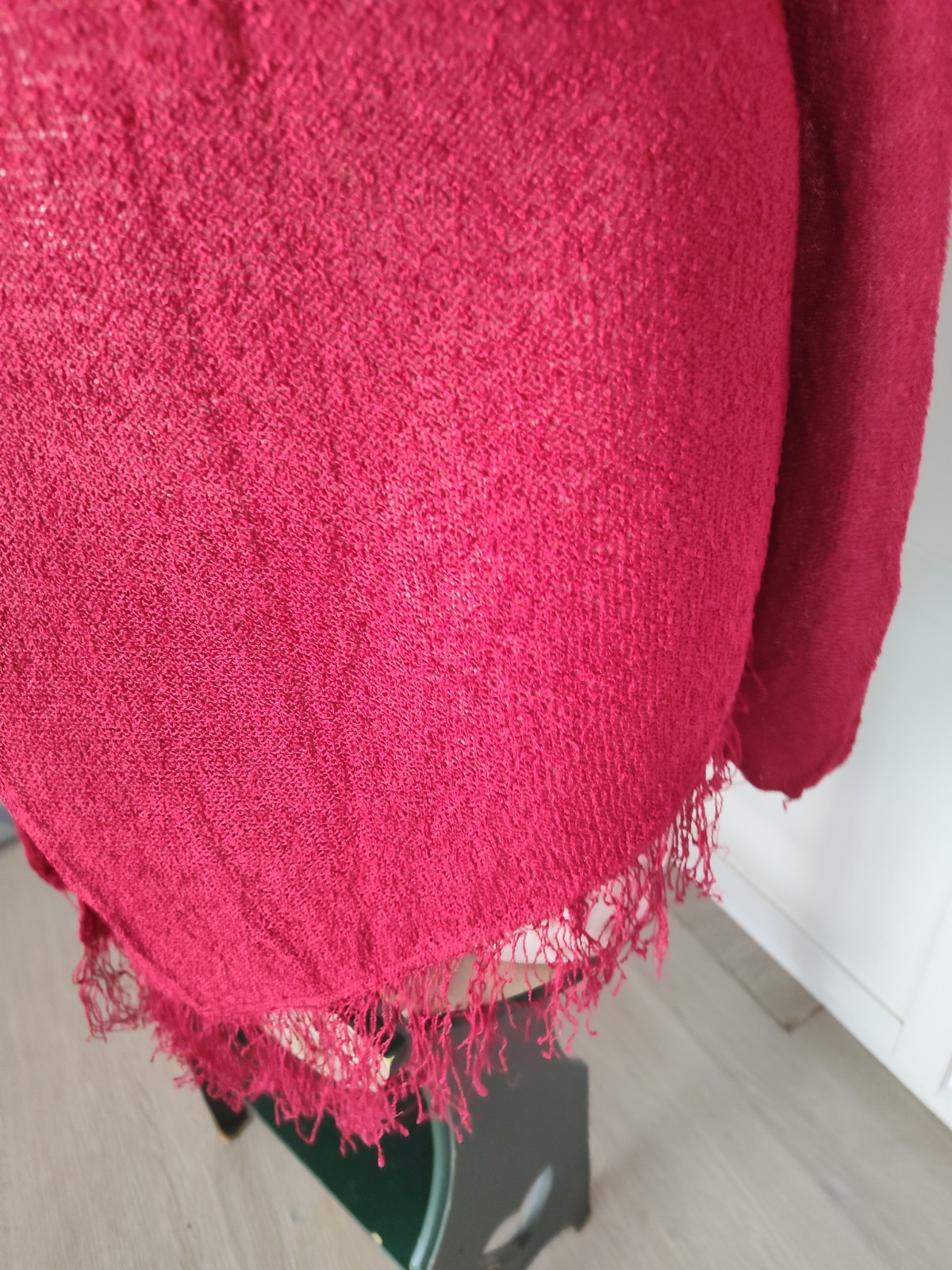 Chico’s asymmetrical Red Overdress/ Tunic Semi Sheer Sz 2 8-12 Best Fit Unique