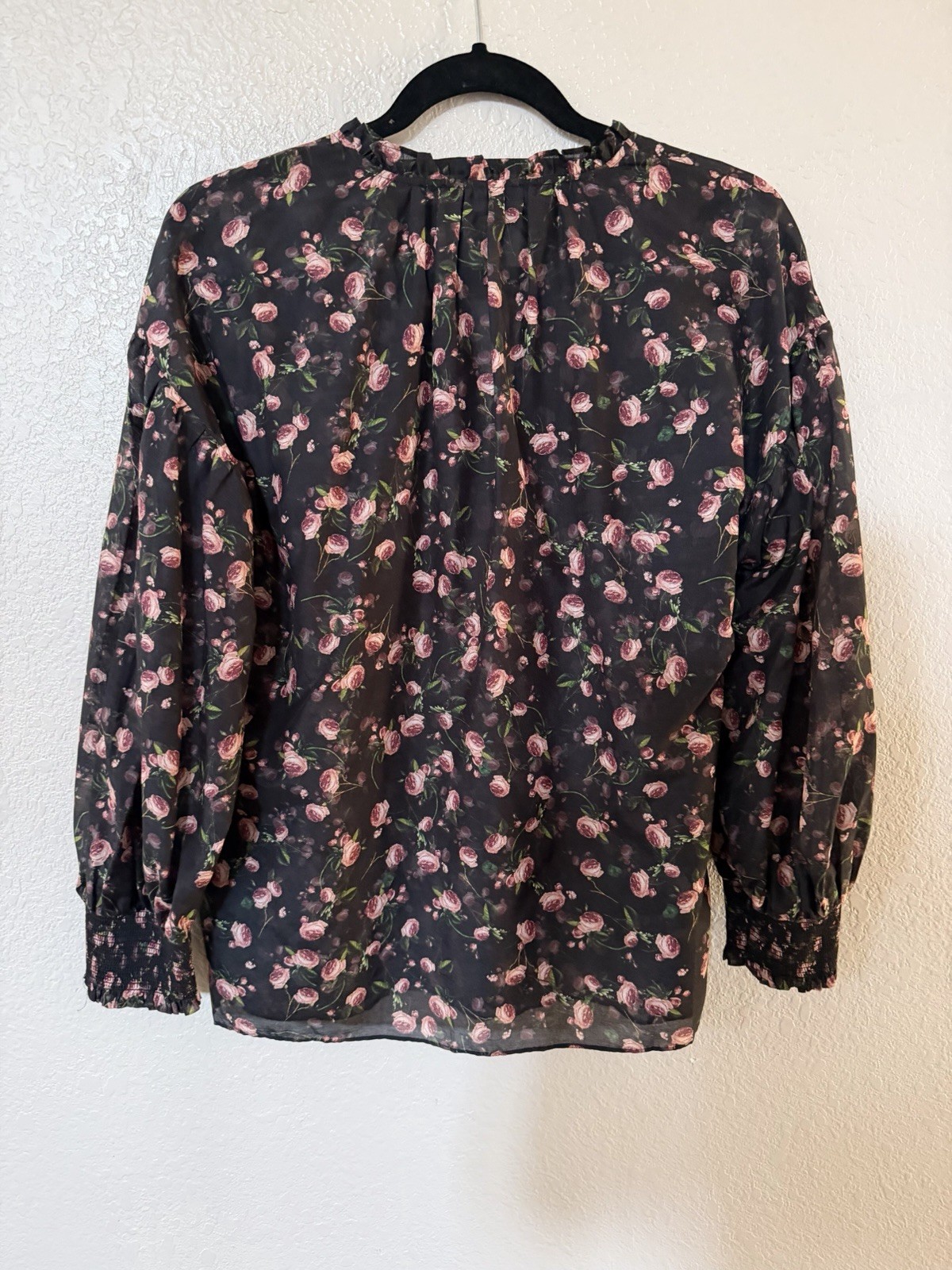 New Alice + Olivia Julius Floral Silk Blend Voile Blouse In Black Multi S $395
