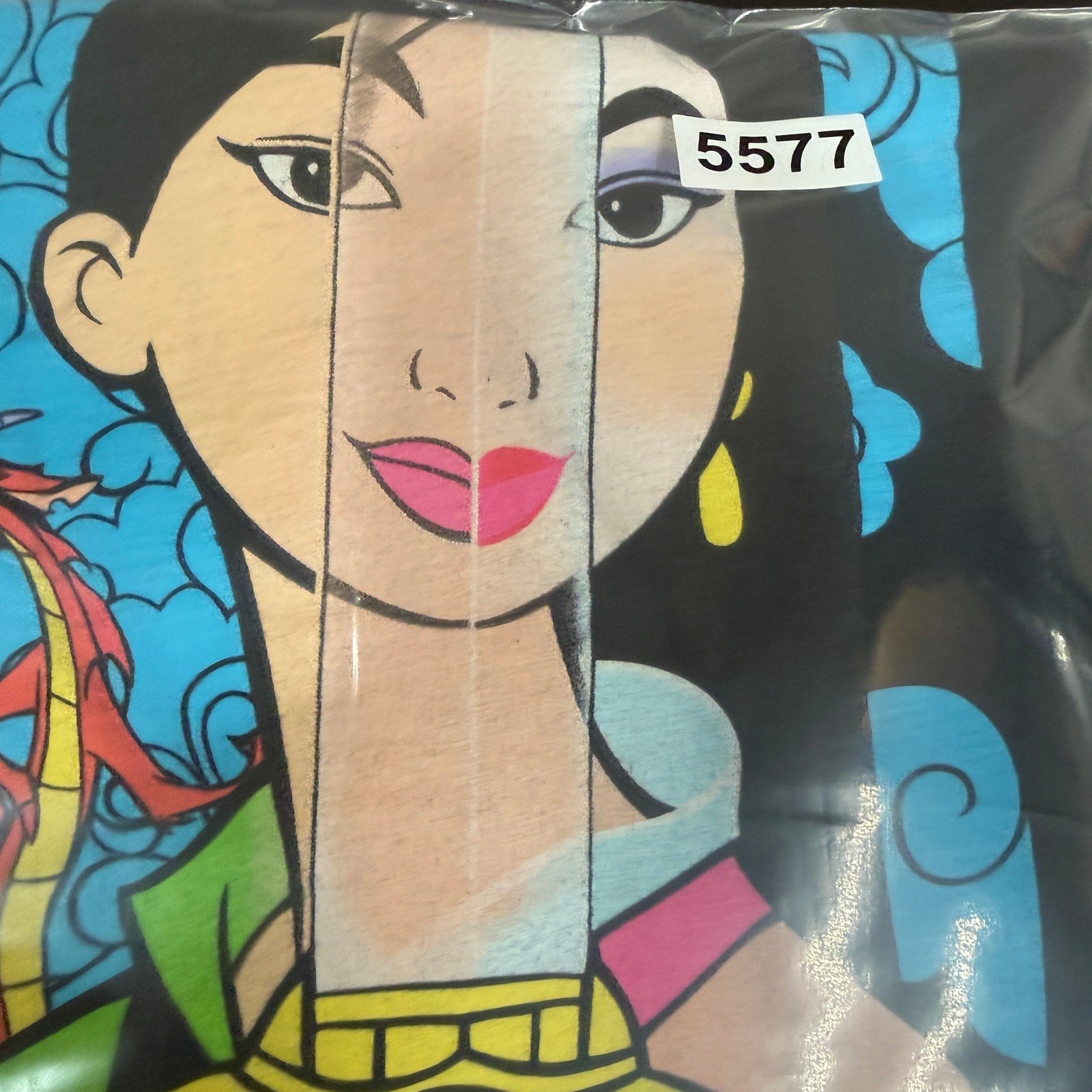 Disney Mulan T-Shirt Black Short Sleeve Women Teen XL Boxy Crop Princess
