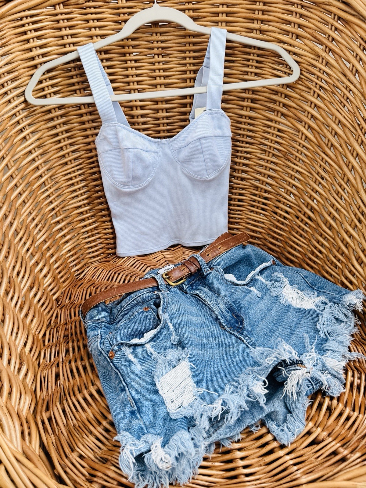 Light blue Tank Top XS Cute Sexy Lounge Wear Comfortable Adjustable Wide Straps