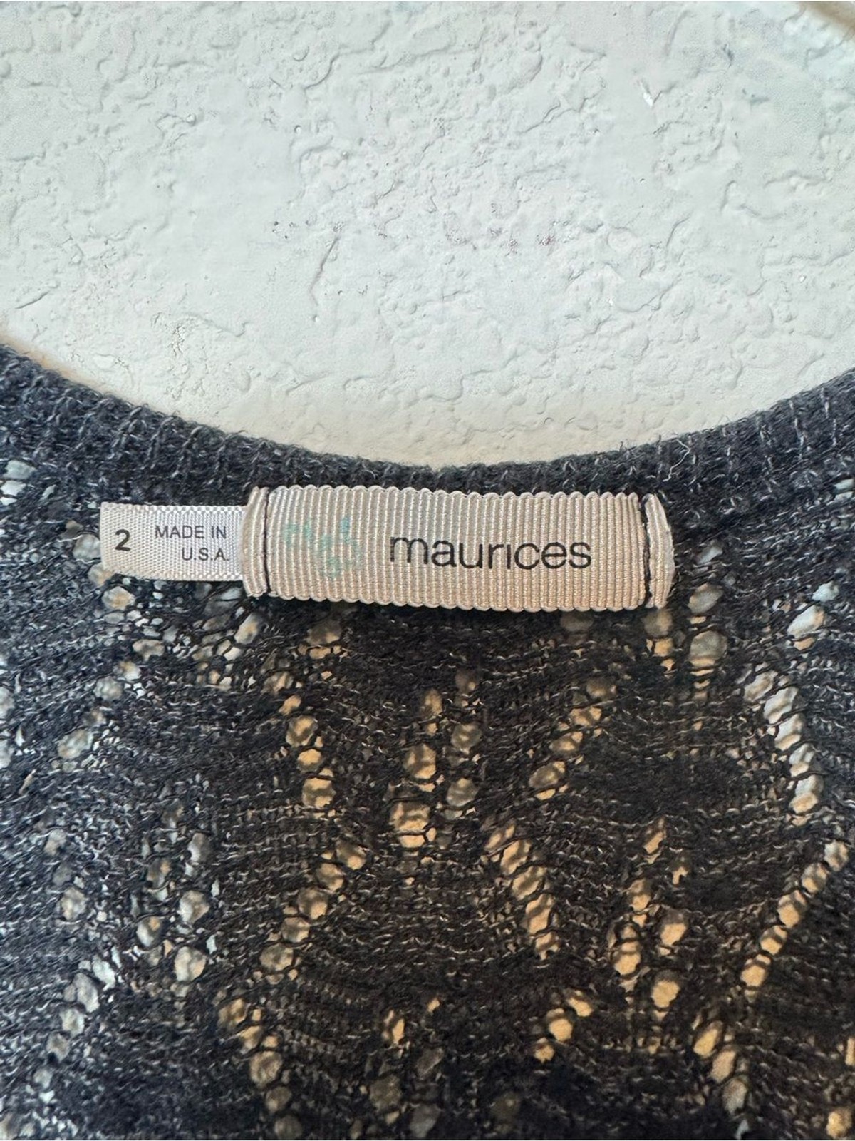 Maurices Charcoal Black Openwork Knit Scoop Neck Tunic Women’s Plus Size 2X