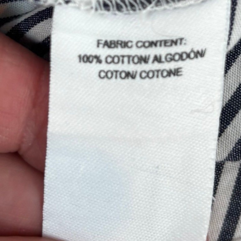 Derek Lam 10 Crosby Denim Navy White Striped Cotton Button Down Shirt XS
