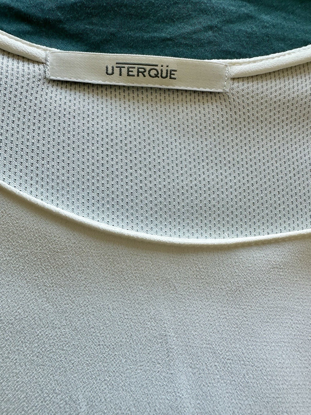 Uterqüe Ivory High Low Blouse M Viscose Front Textured 3/4 Sleeves Oversized