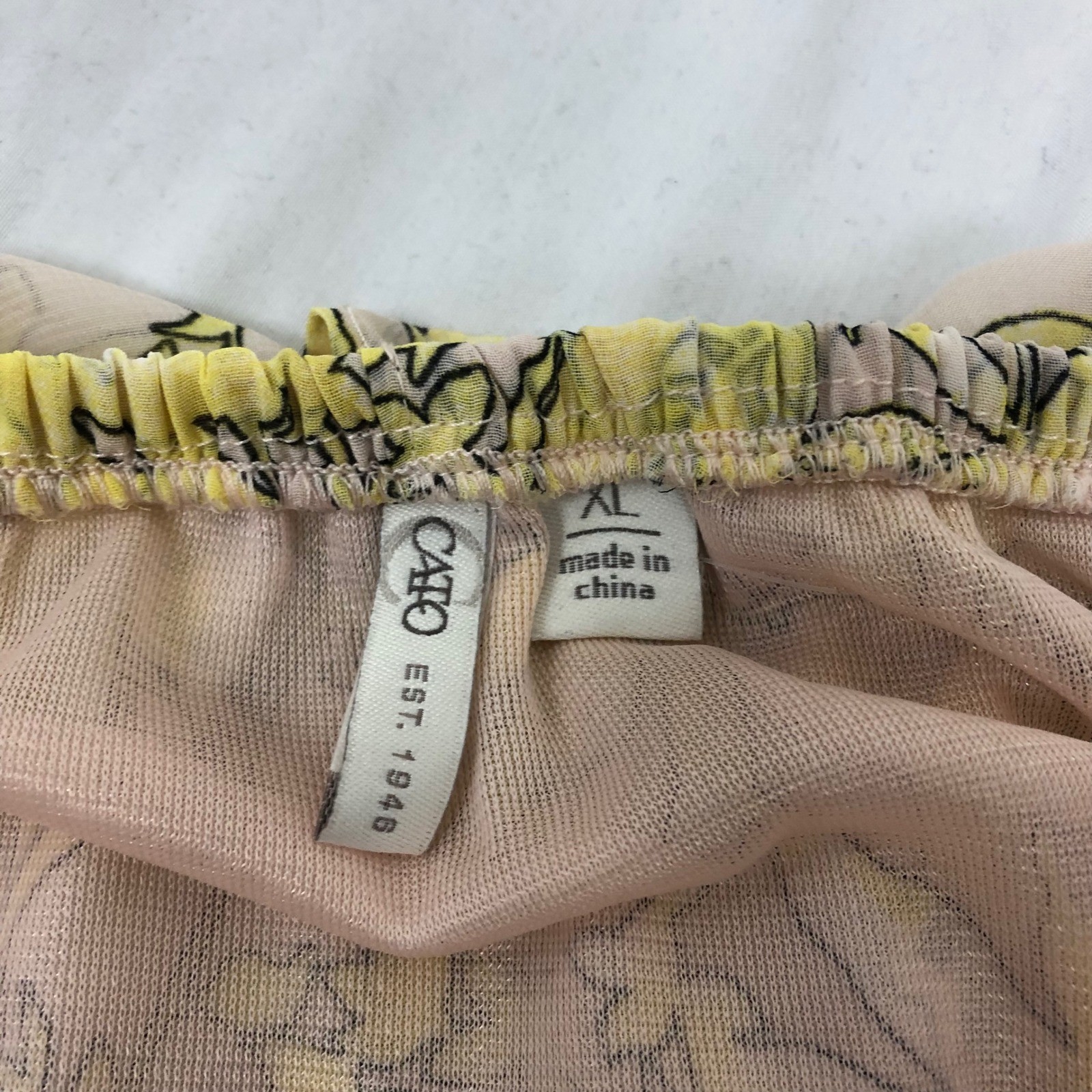 Cato Floral Cold Shoulder Ruffle Blouse Keyhole Halter Top Size XL Yellow Pastel