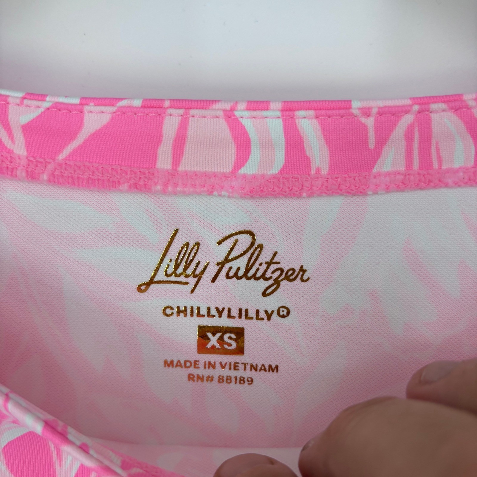 Lilly Pulitzer ChillyLilly Callison Top Womens XS Rousseau Pink Tulip To Tango