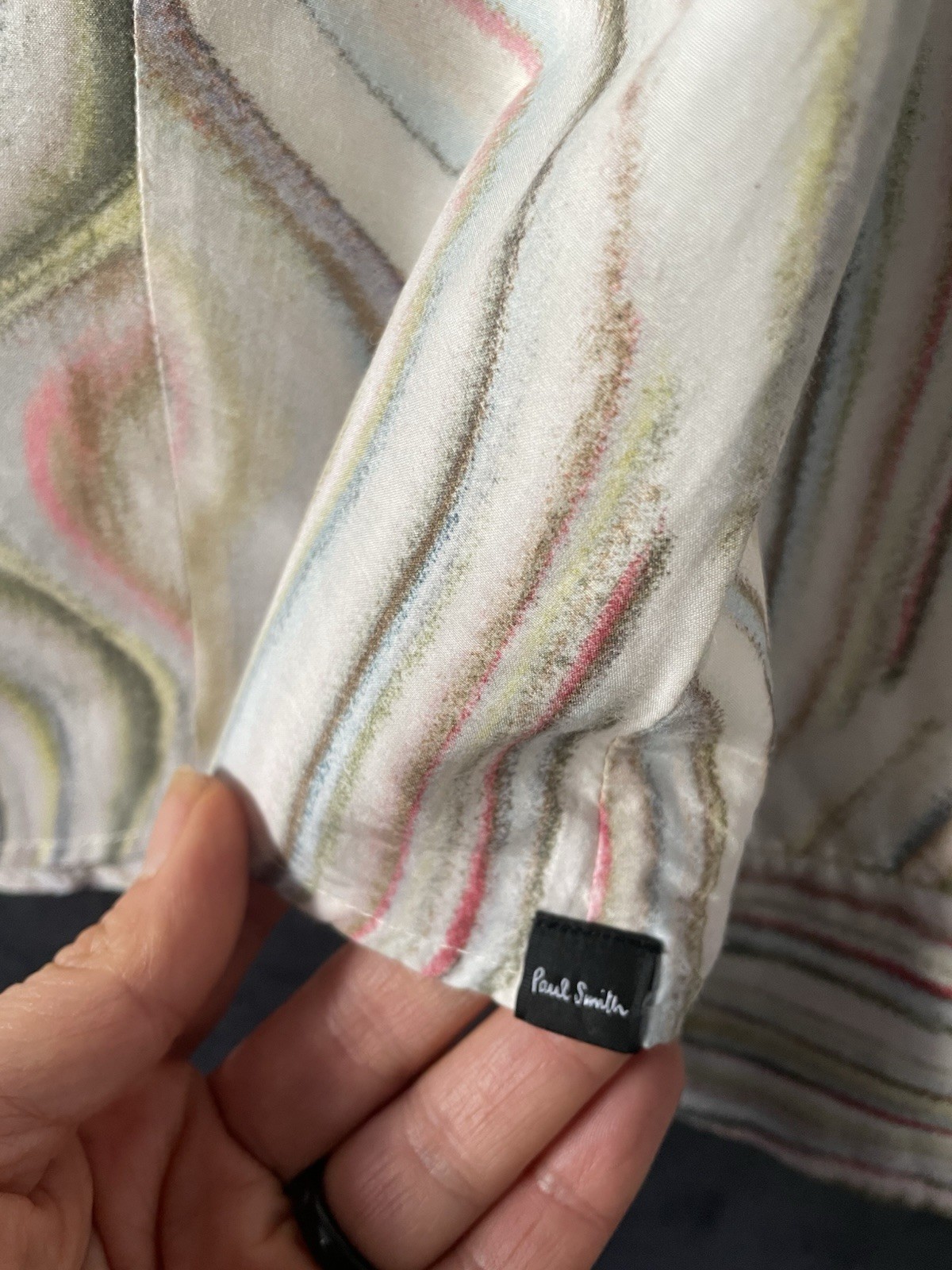 Paul Smith Women’s shirt Blouse Signature Swirl Stripe Silk Cotton 40 Uk 8
