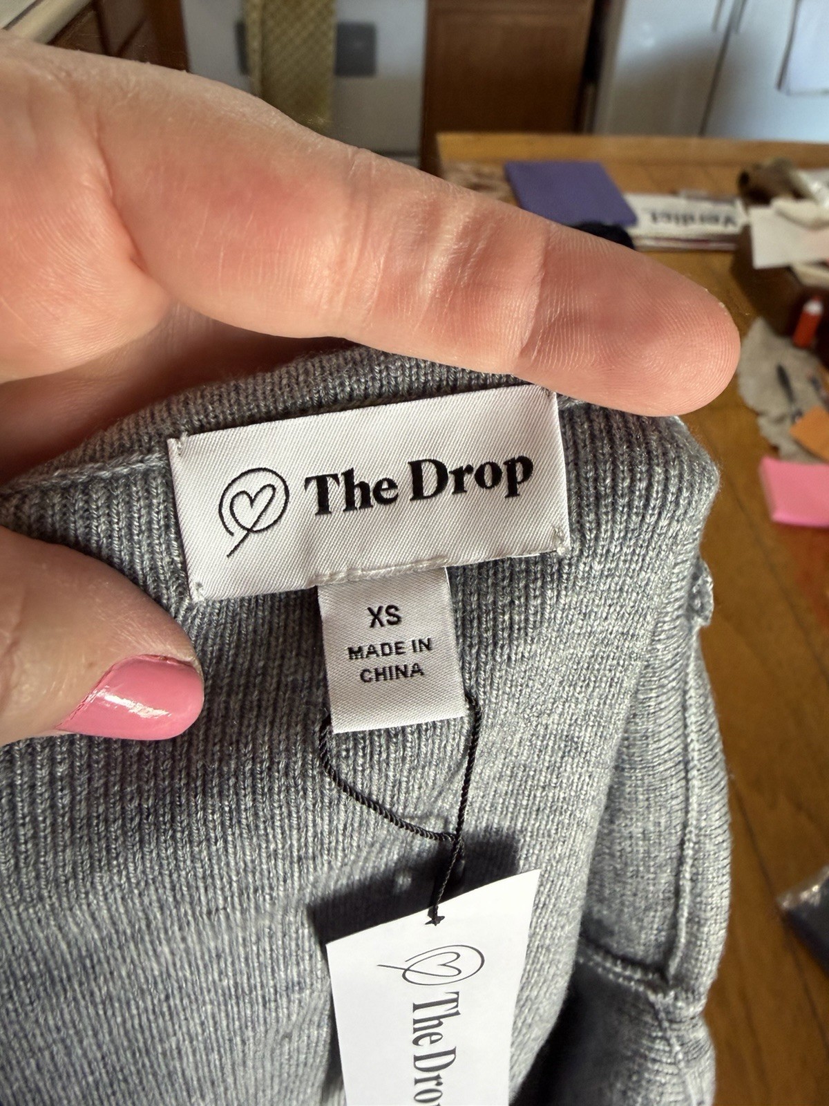 NWT The Drop Women’s Gray Rib Heather Wool Blend Knit Bralette Tank Top Gray XS