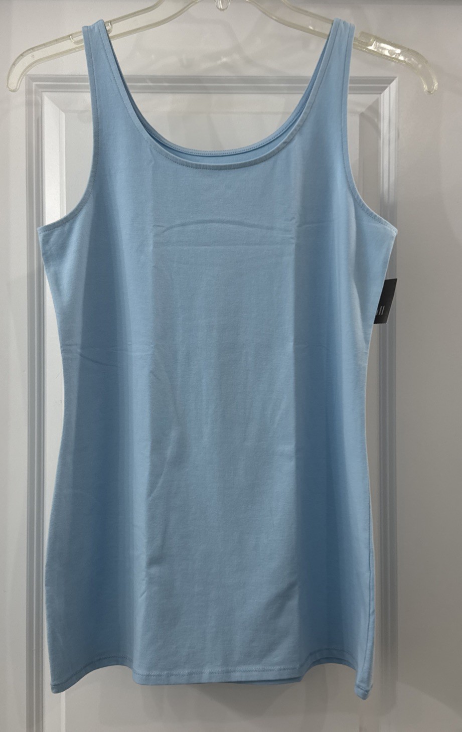 J.Jill Size M ~ NWT Long Perfect Tank Light blue/blue sky top cotton Lycra
