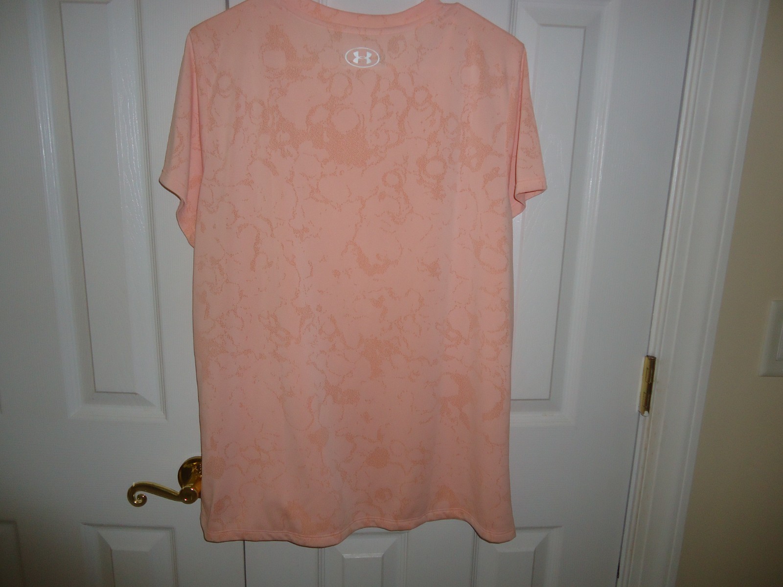 Under Armour HeatGear Loose Women’s Peach Pink Floral Print Short Sleeve Top XL