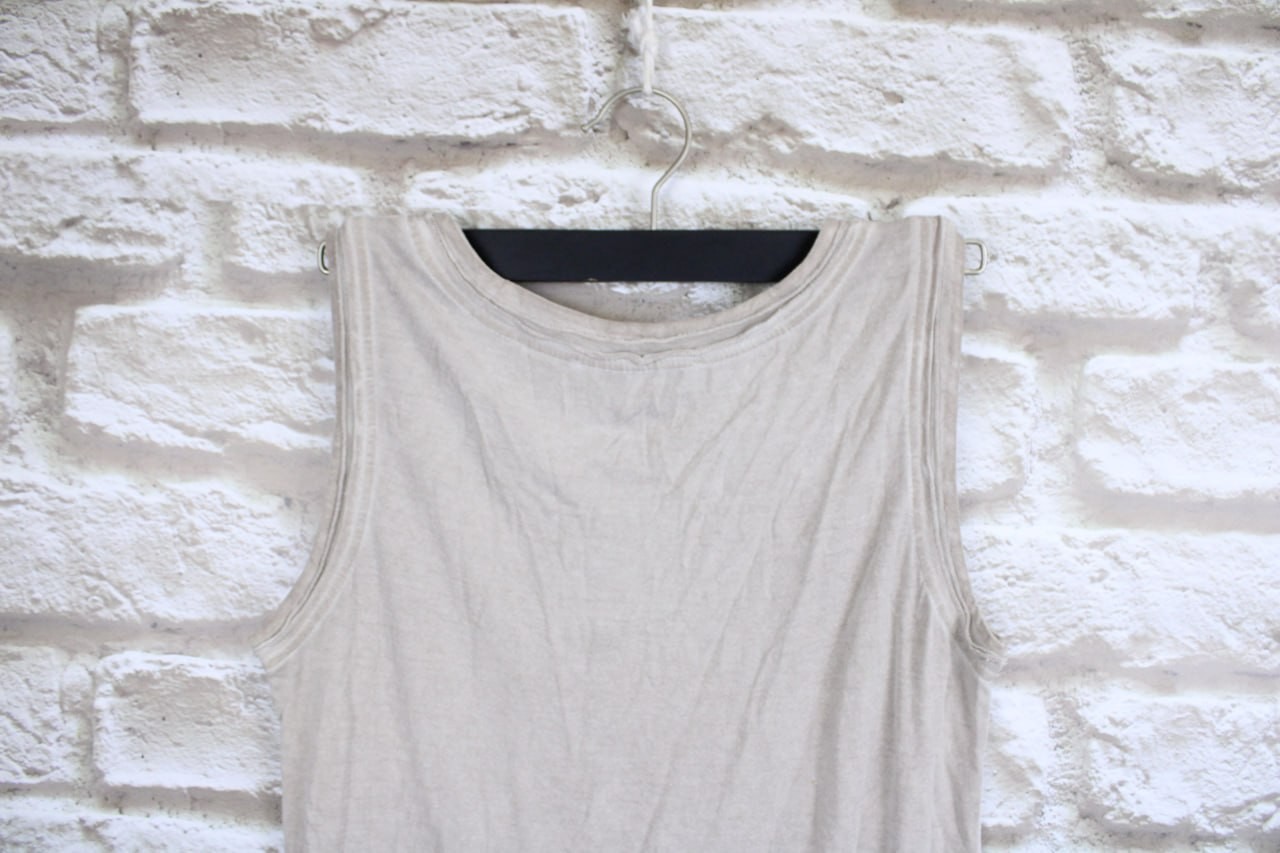 Elisa Cavaletti Bottega Beige Solid Scoop Neck Sleeveless Lace Hem Tank Size L