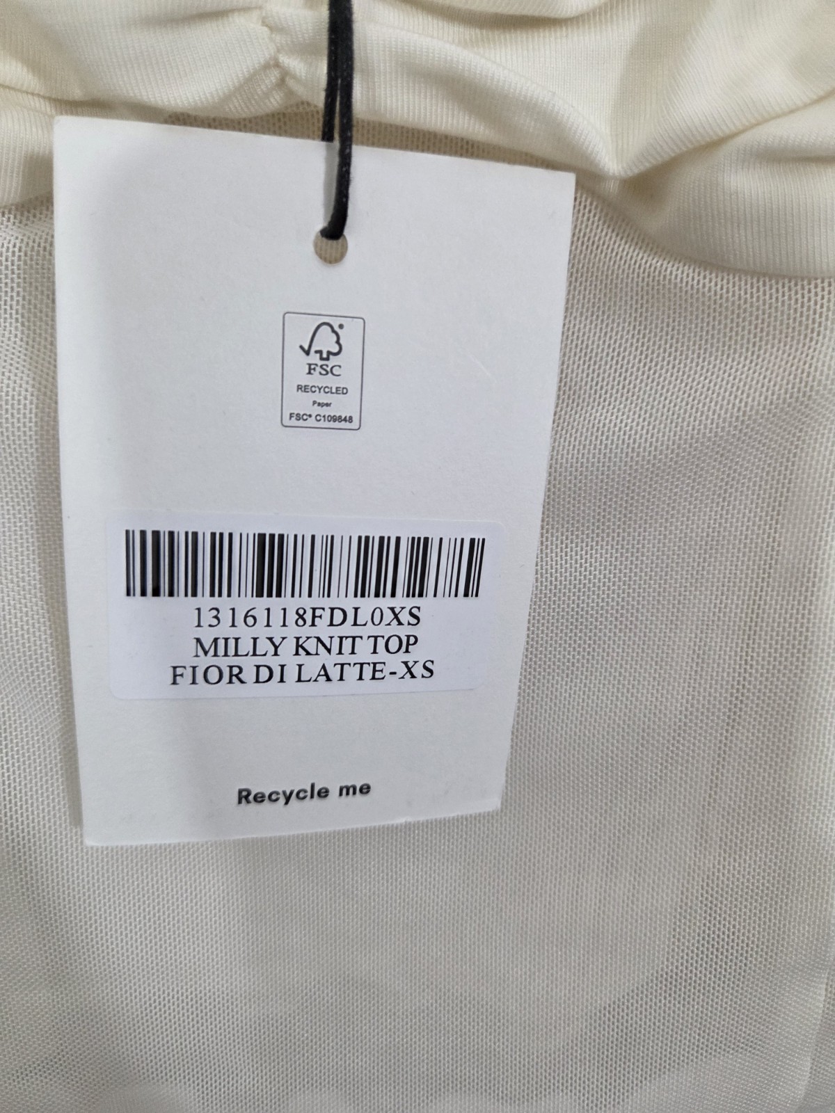 NWT Reformation Milly Knit Top Fior Di Latte Sheer Sleeveless Size XS