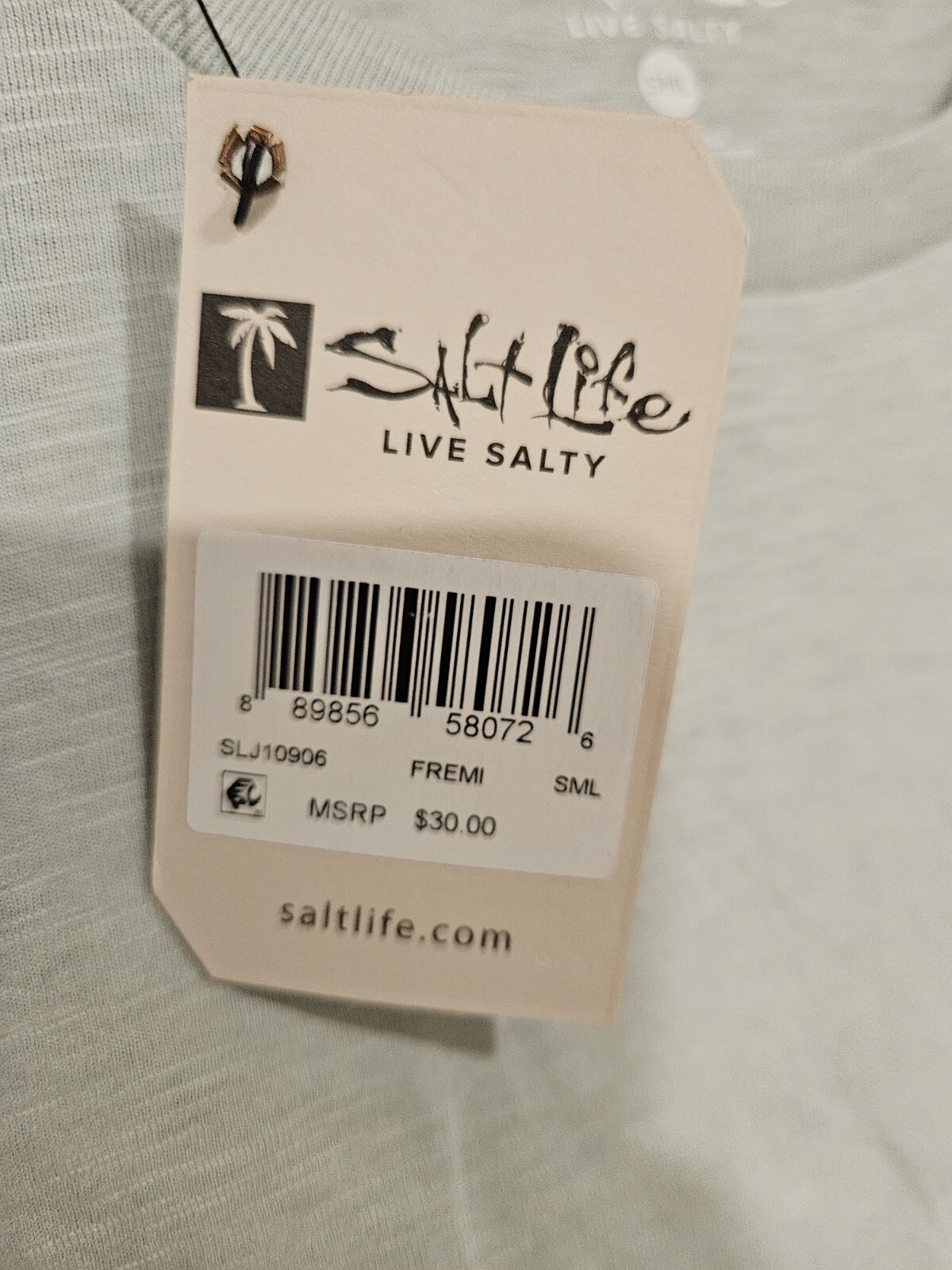 Salt Life Sunrise To Sunset Womans T-Shirt Light Green Size Small Live Salty NWT