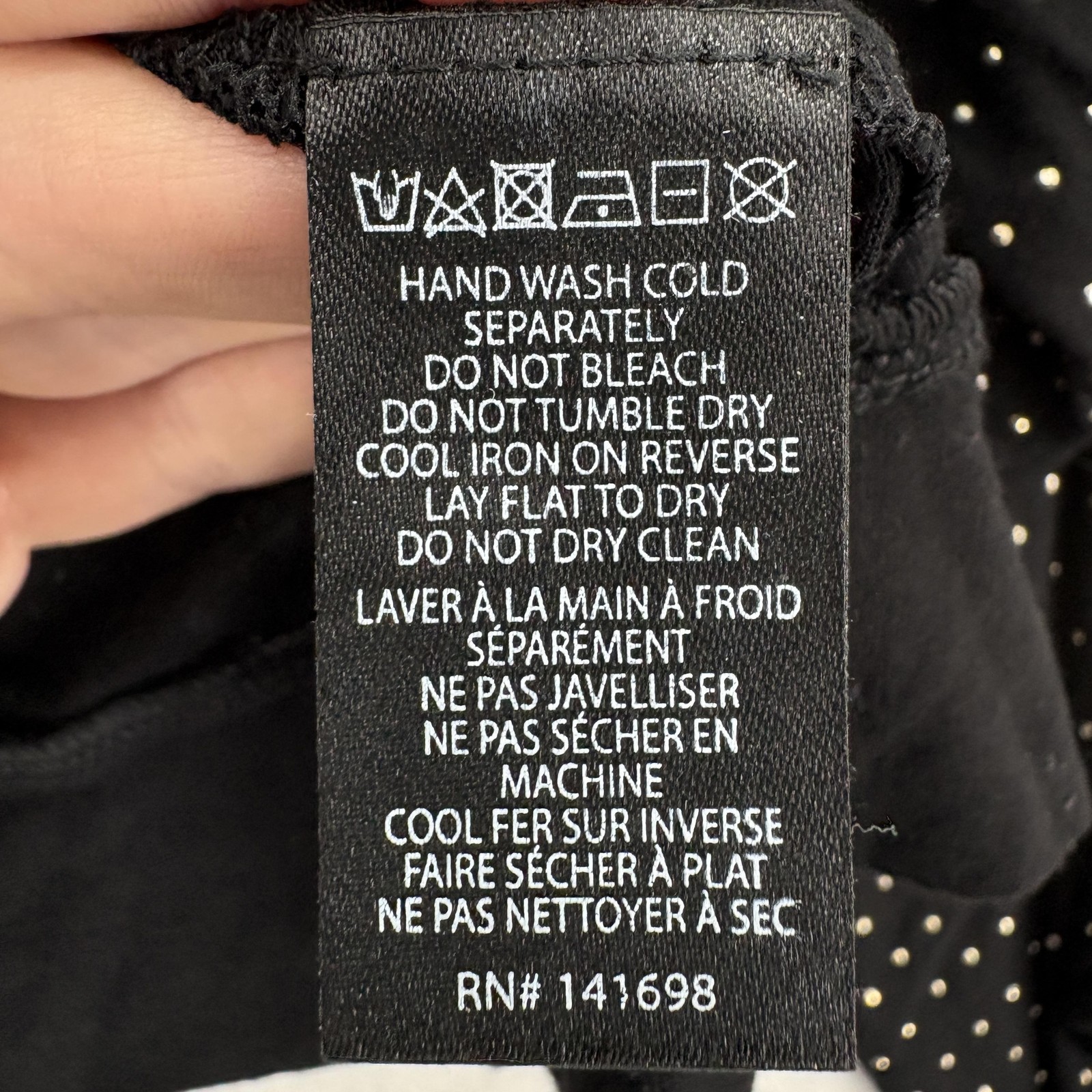 Ramy Brook New York Blouse Womens XS Black Studded V Neck Dolman Sleeve Jersey