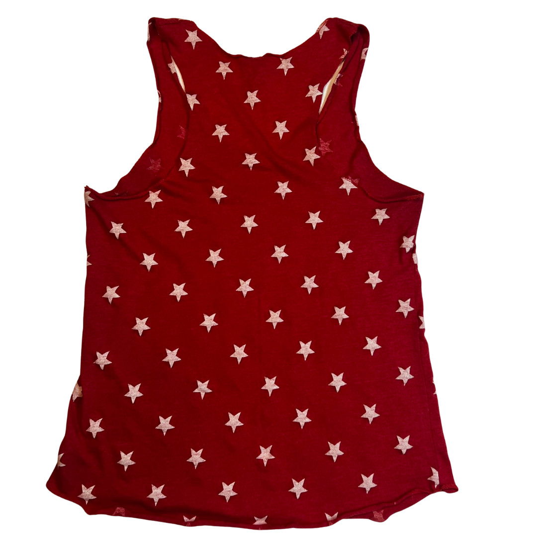 Alternative Tank Womens XL Red White Stars Racer Back Athleisure Lounge Shirt