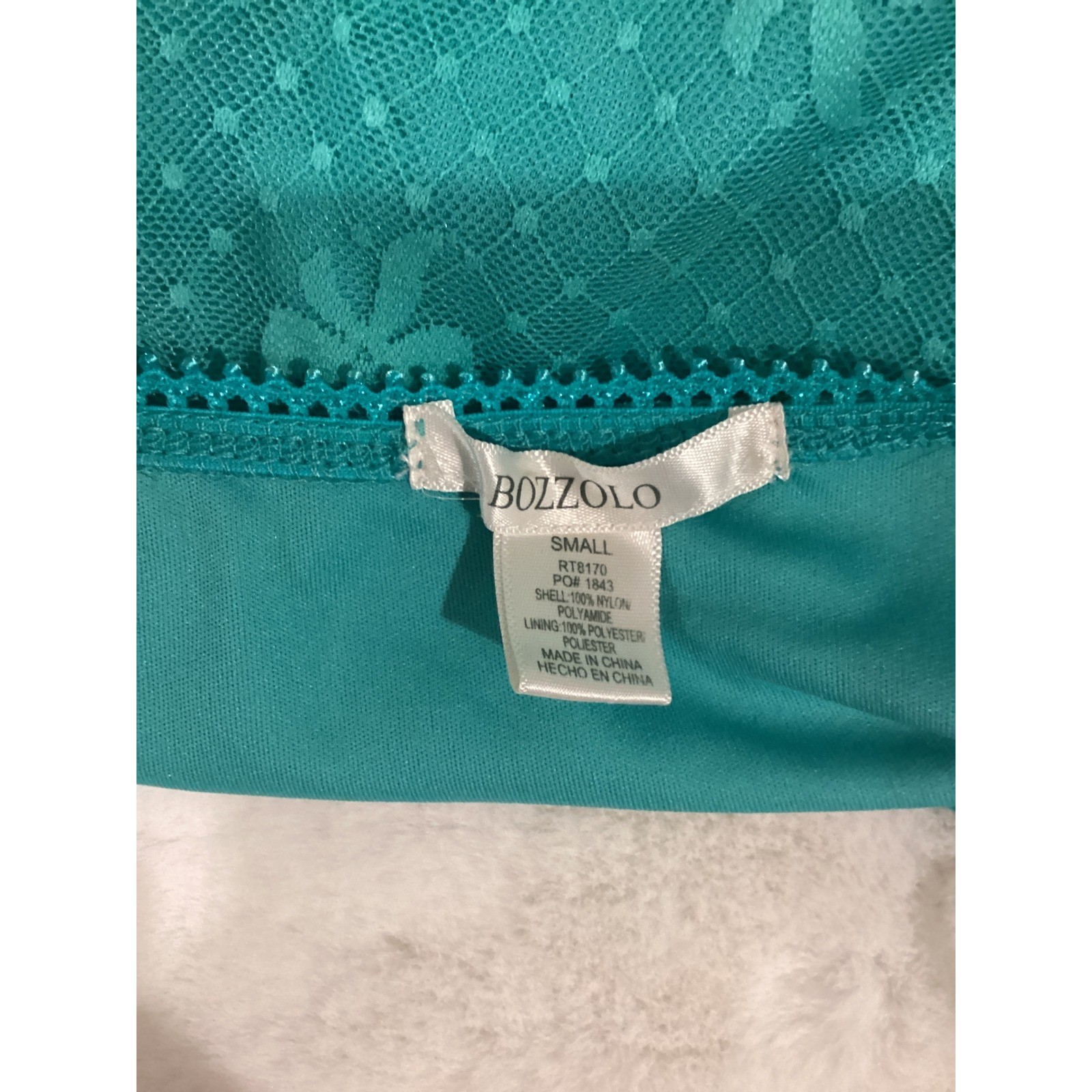 Bozzolo Teal Green Lace Bow Polka Dot Camisole Corset Top Small RT8170