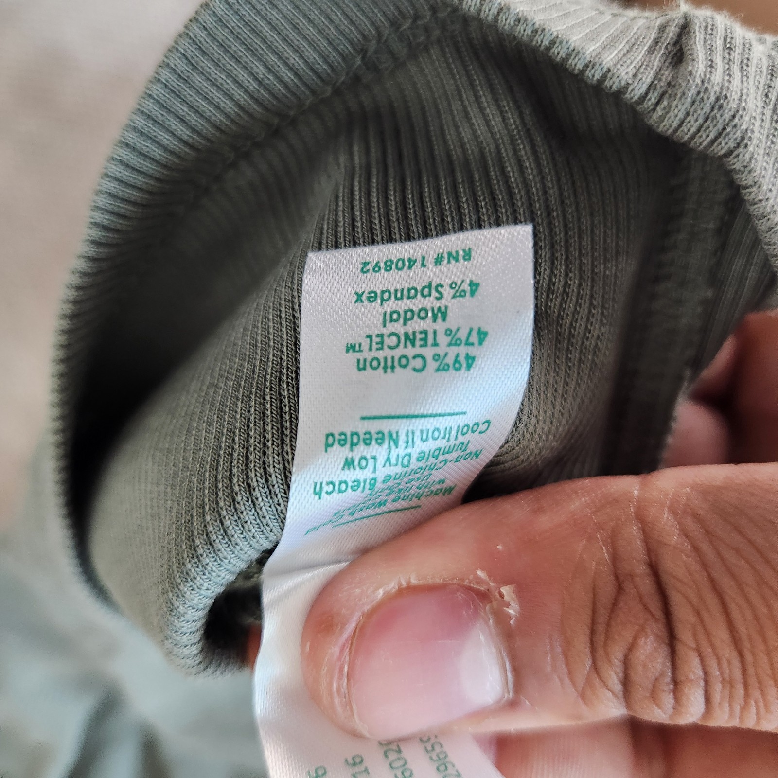 Marine Layer Dark Green Small Lexi Rib Sun In Crew Tee NWT