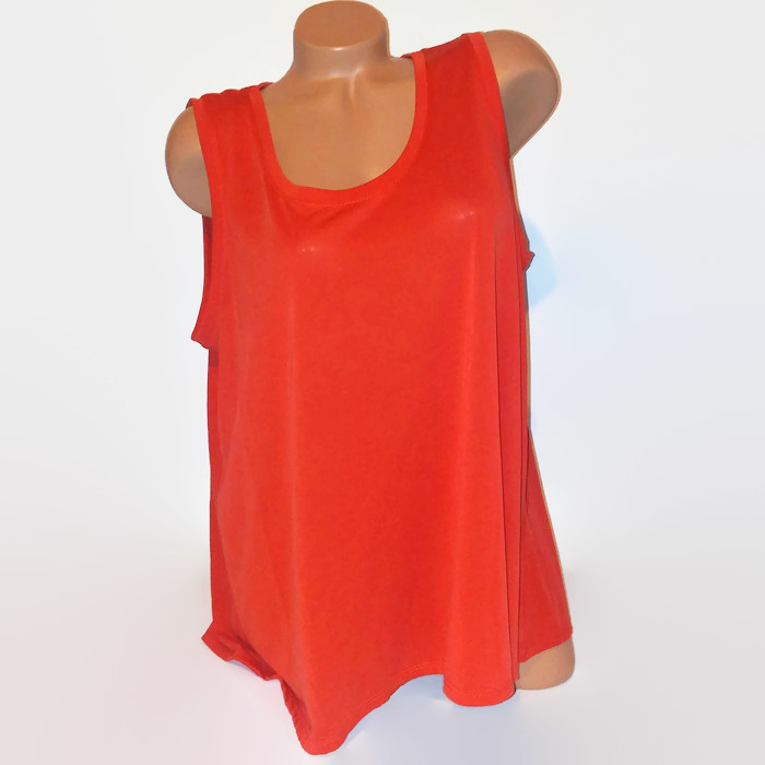 Attention Womens Tank Top Dark Orange Solid Sleeveless Modal Plus New