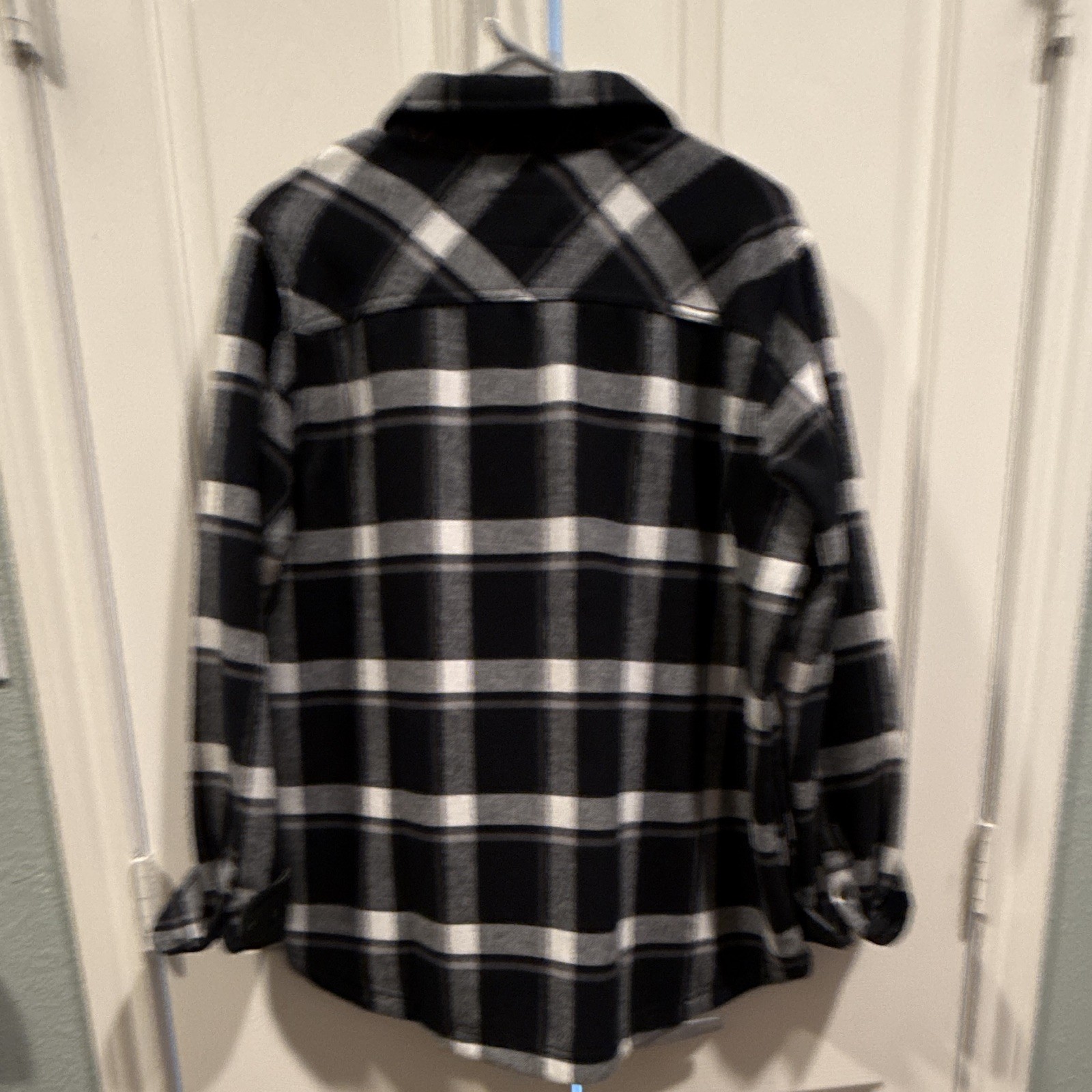 Orvis Plaid Flannel Button-Up Shirt women’s XL Regular Long Sleeve Black/Gray