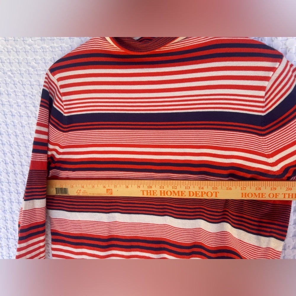Duluth Trading Co Women’s Striped Mock Neck Top XL Coolmax Stretch