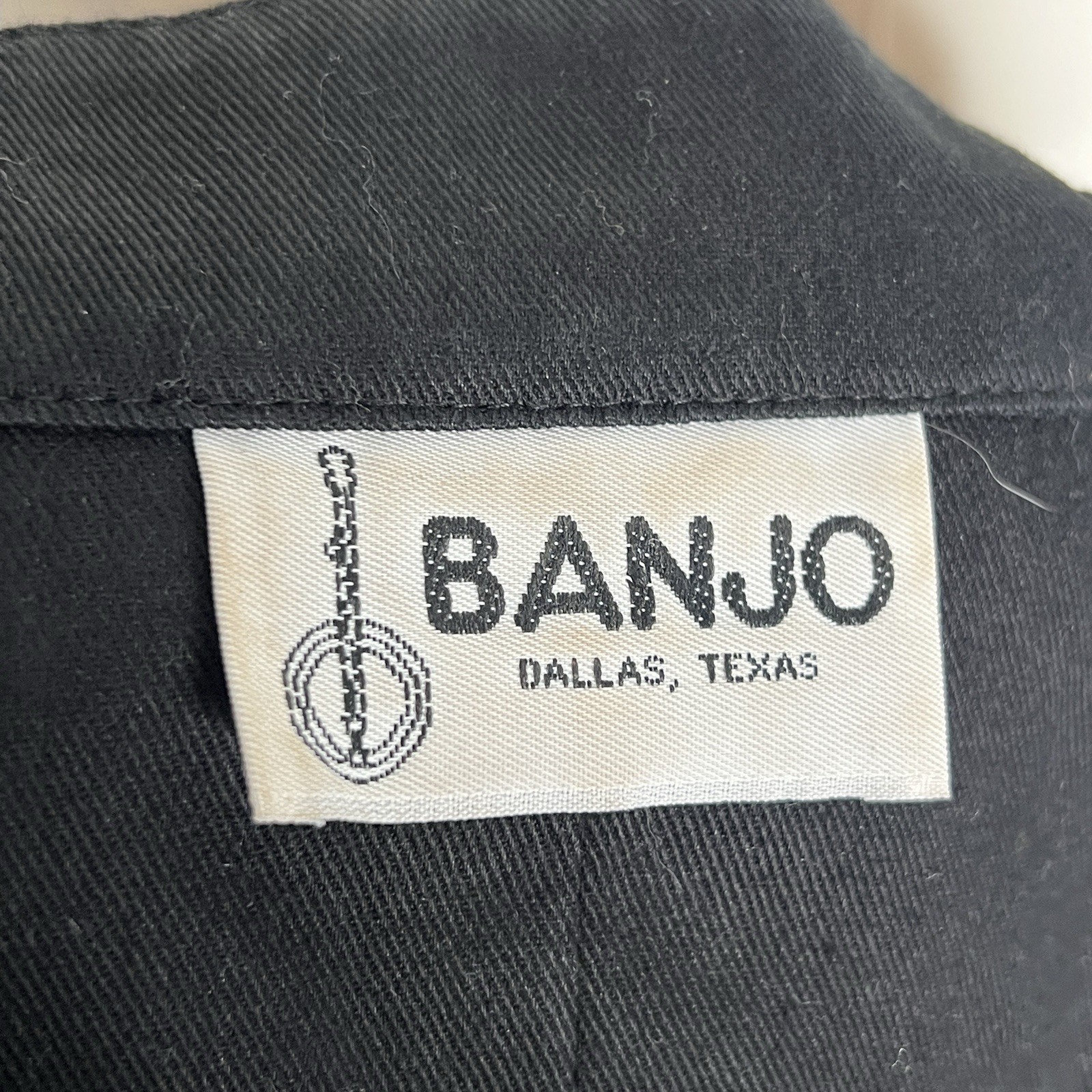 Vintage Banjo Western Black Heart Button-Up Cropped Blouse with Textured Sleeves