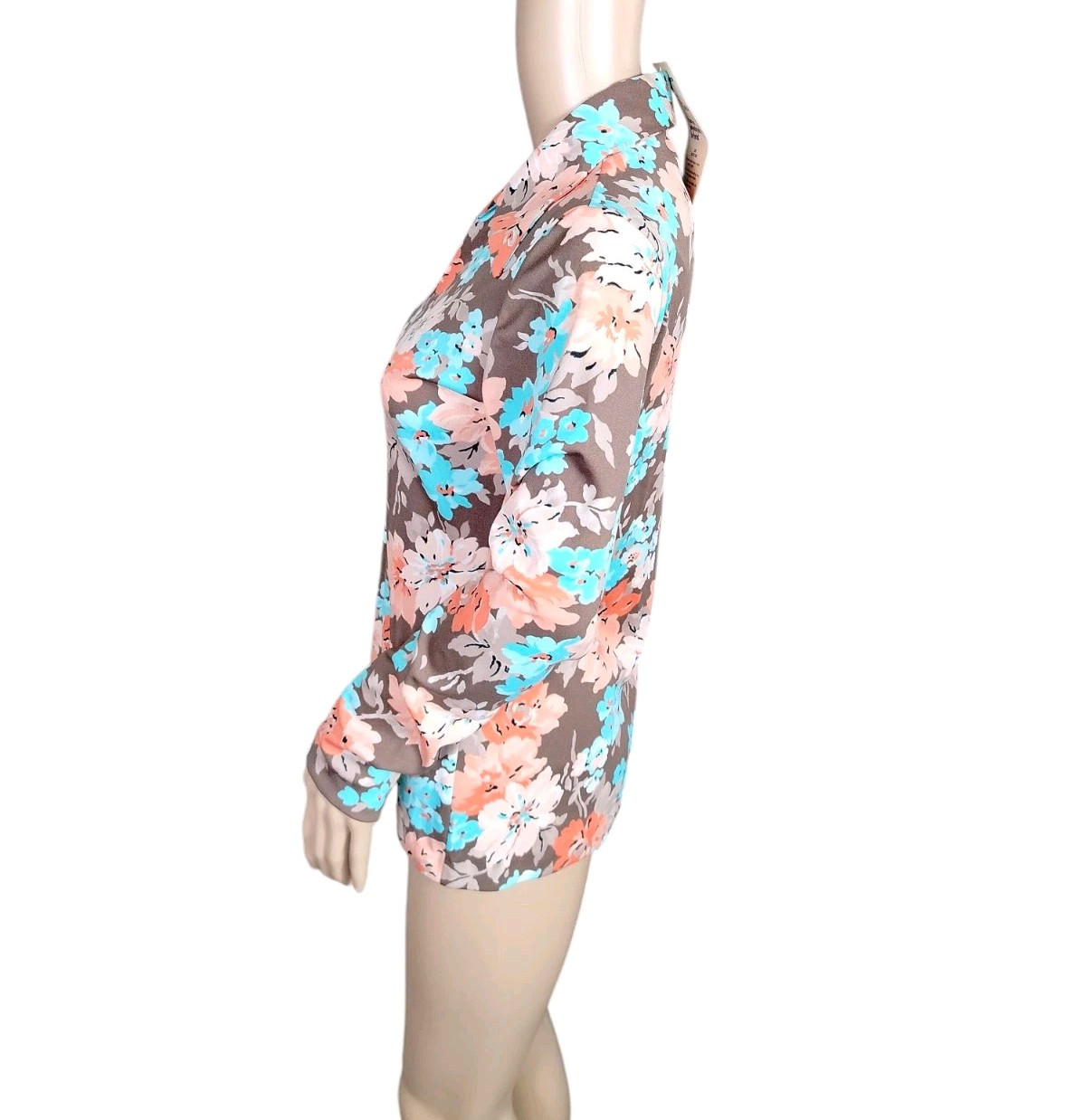 KMART Button Down Shirt Woman’s Size 7/8 Multicolor Vintage 70s Floral Bloomcore