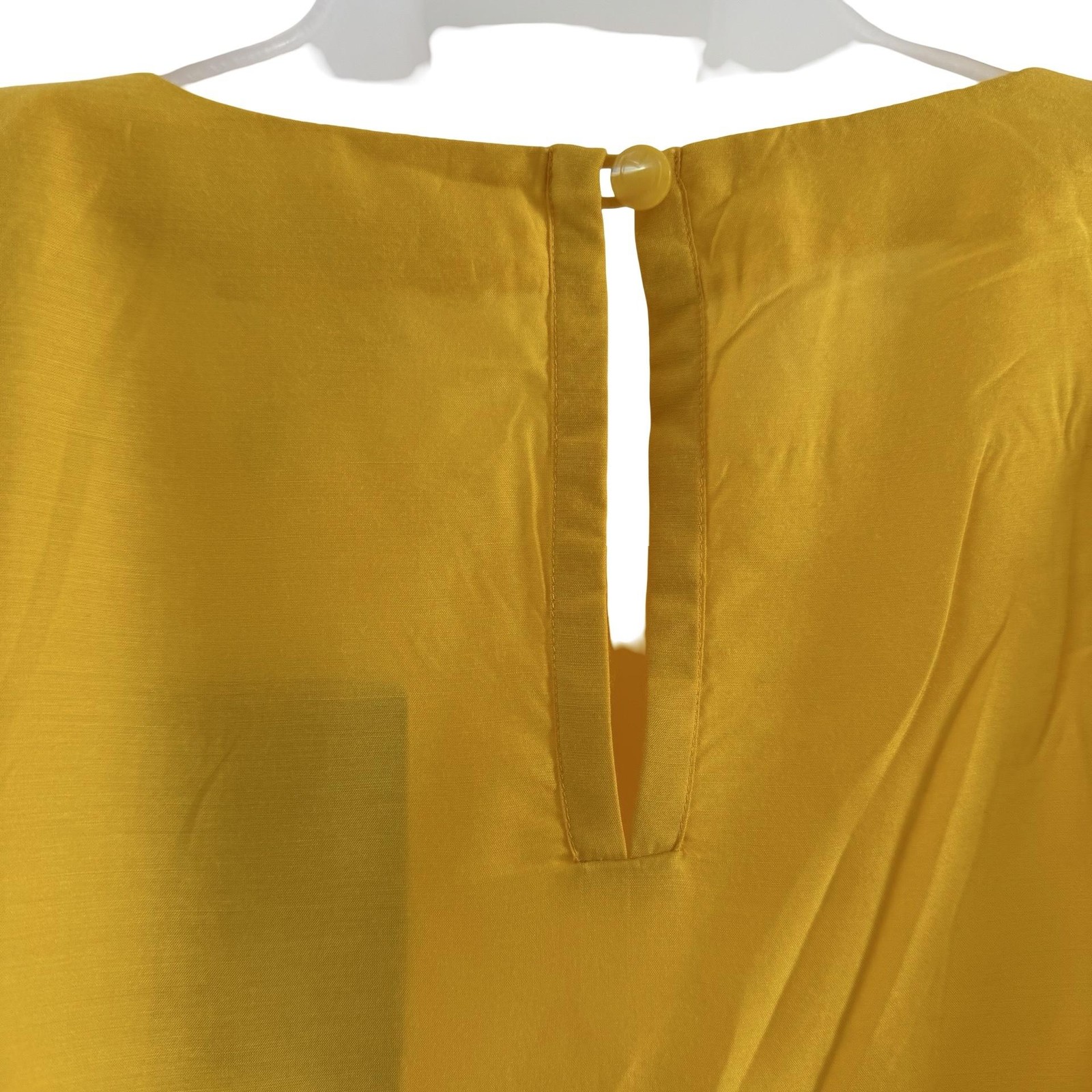 Vintage Mila Schon Blouse Womens 46 Yellow Blue Silk Striped Made in Italy 80s