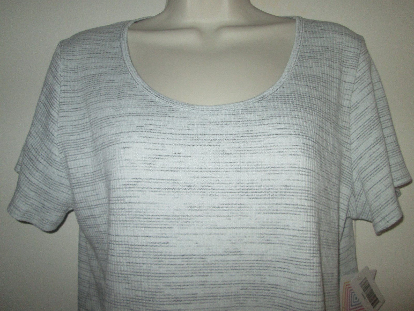 LULAROE Ribbed TOP L Classic T New LARGE NWT Mint Green & Gray SHIRT LuLaRoe