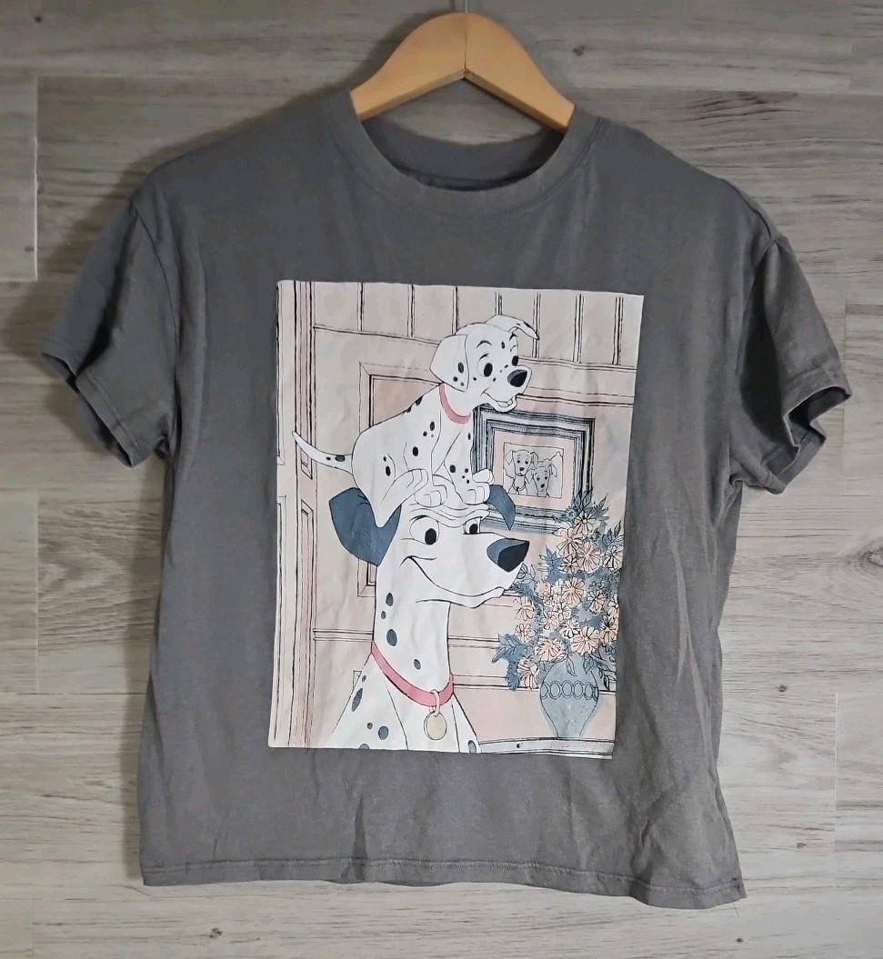 Disney 101 Dalmatians Gray Pongo Puff Graphic T-shirt Size xs Nostalgic Dog