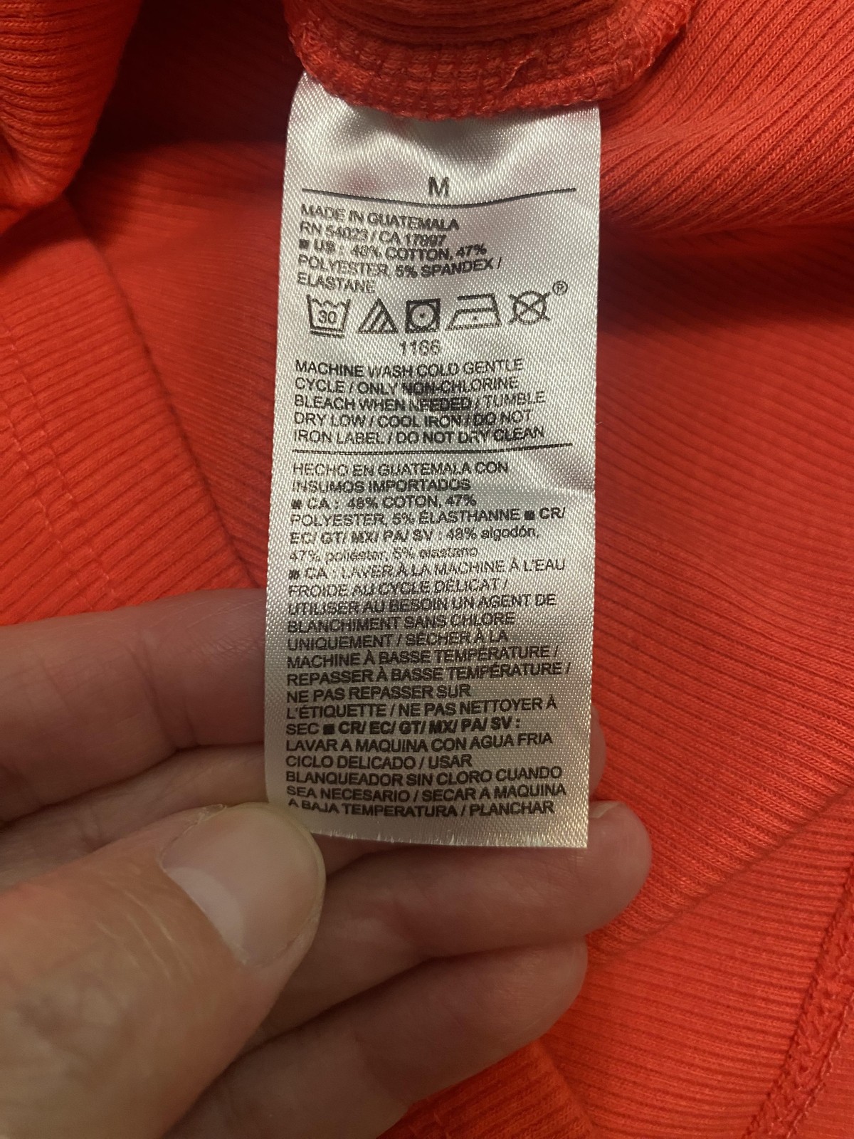Old Navy Tank Top Womens Medium Orange Ribbed High Neck Cropped Stretch Knit
