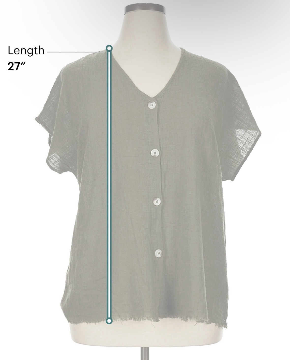 XCVI 100% Cotton Button Front V-Neck Short Sleeve Top XL