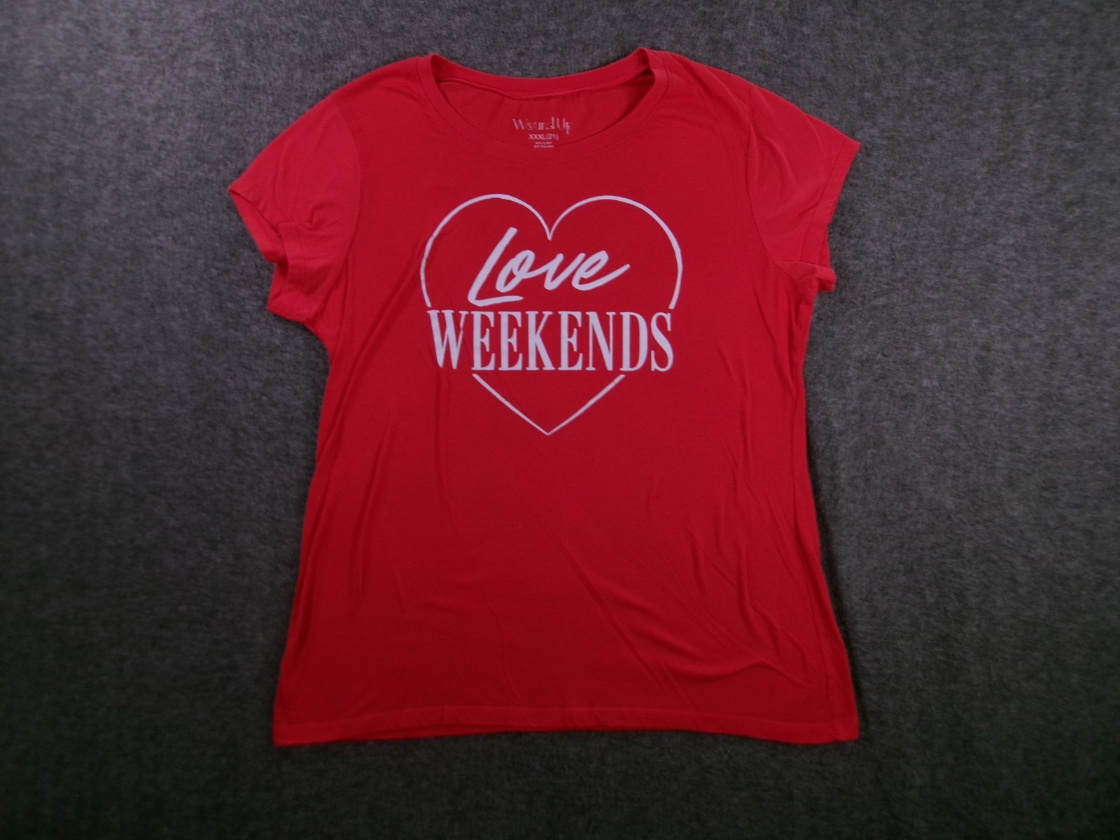 Wound Up Top Women XXXL Red Love Weekend Causal Lounge Everyday Relaxed