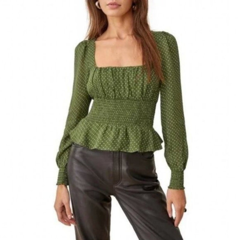 Reformation Hearth Long Sleeve Top In Grün