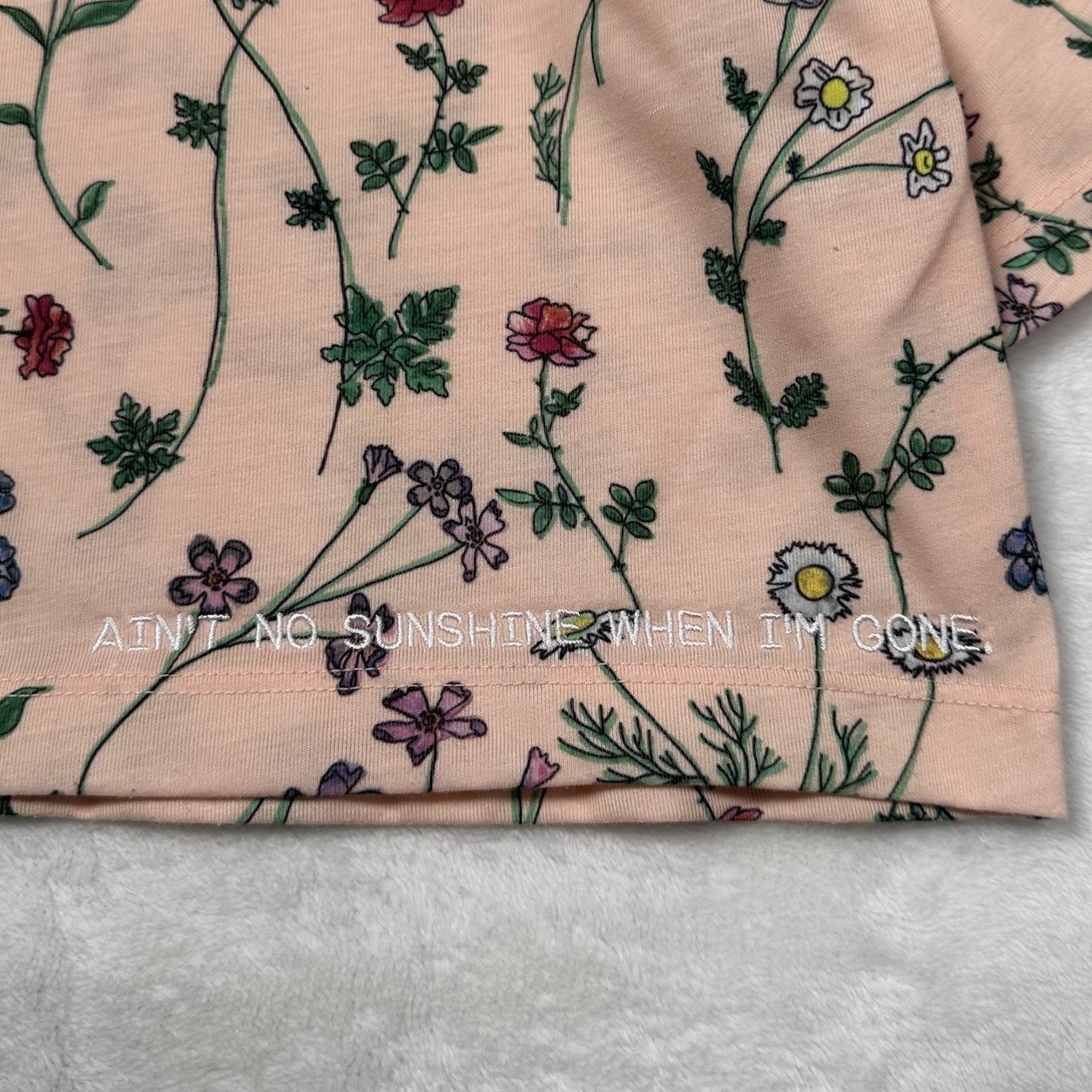 Adidas Originals Floral Crop Top T-Shirt Women’s M Trefoil Ain’t No Sunshine