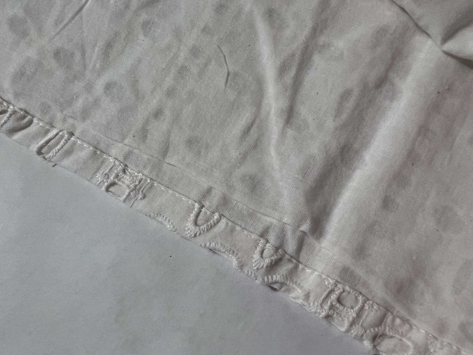 NWT RD Koko White Eyelet Lace Cap Ruffle Sleeves Cotton Lined Top Blouse Size L
