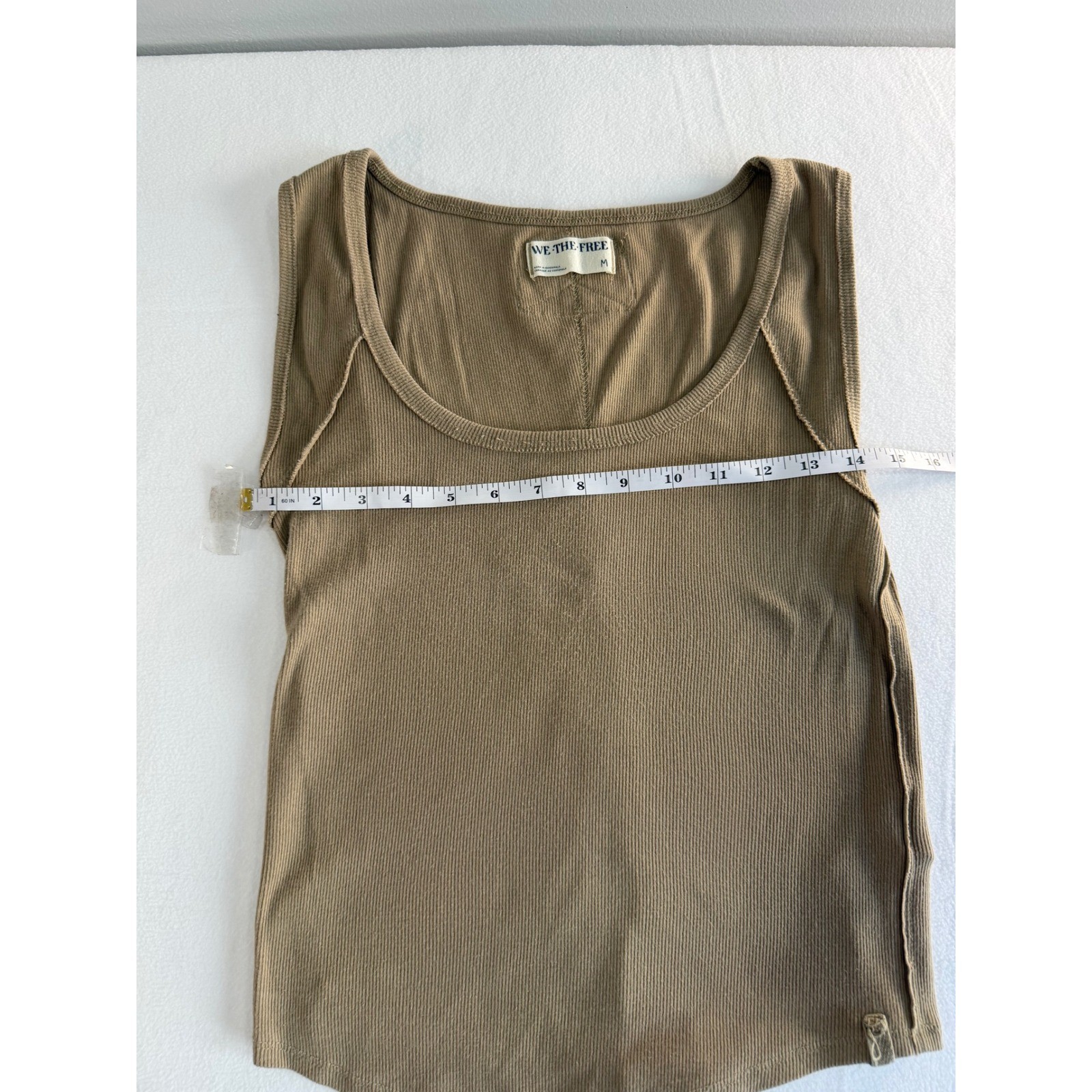 We The Free Tank Top Womens Medium Brown Ribbed Scoop Neck Boho Minimalist