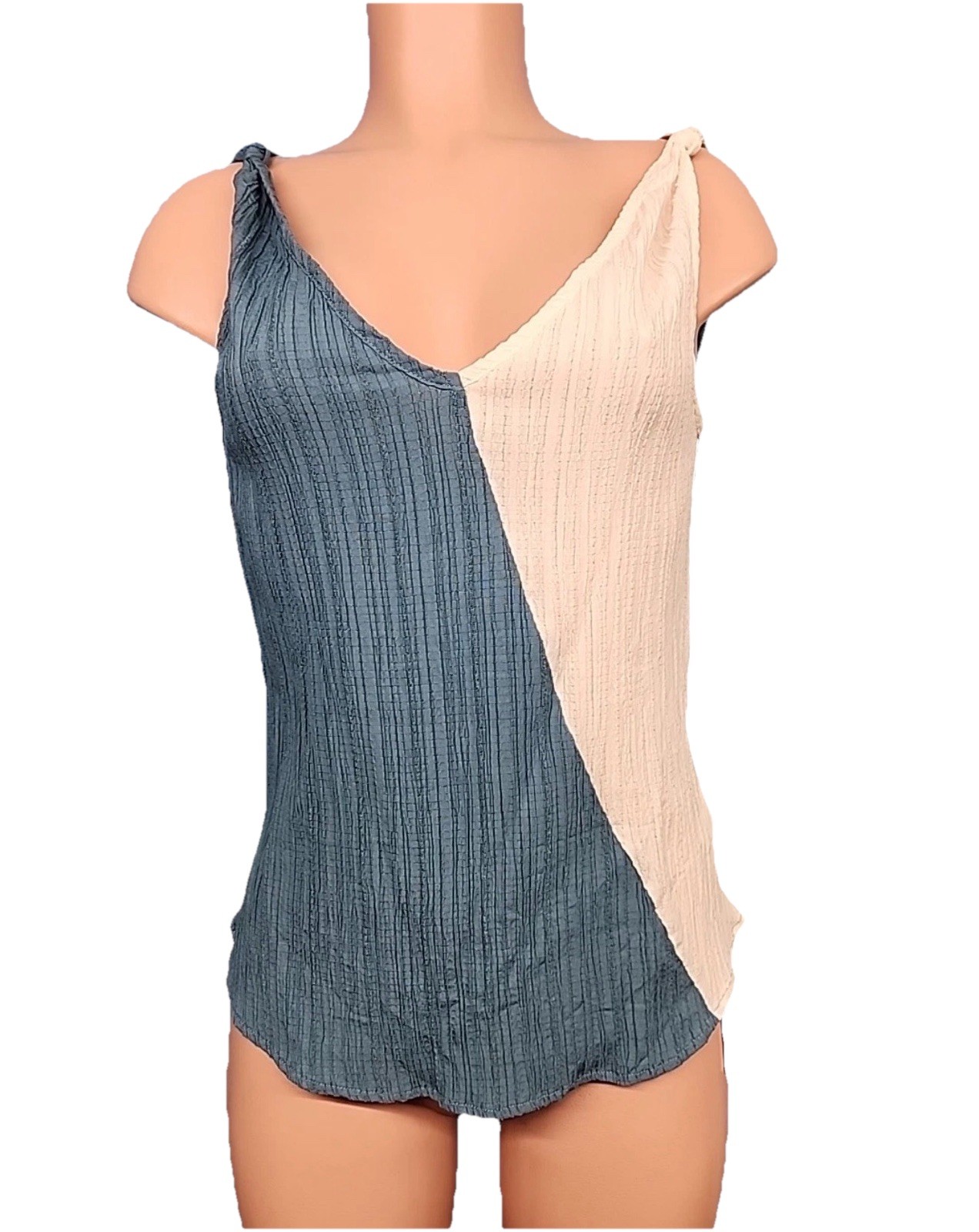 CUPSHE~Women’s~Asymmetrical Colorblock~Size SMALL~V-Neck~NWT