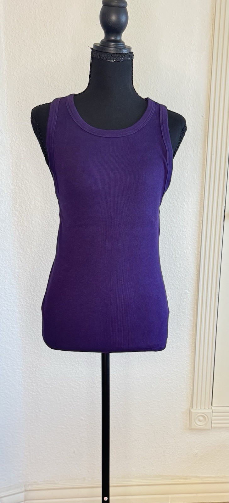 A New Day Women’s Purple Solid Knit Round Neck Sleeveless Tank Top XL