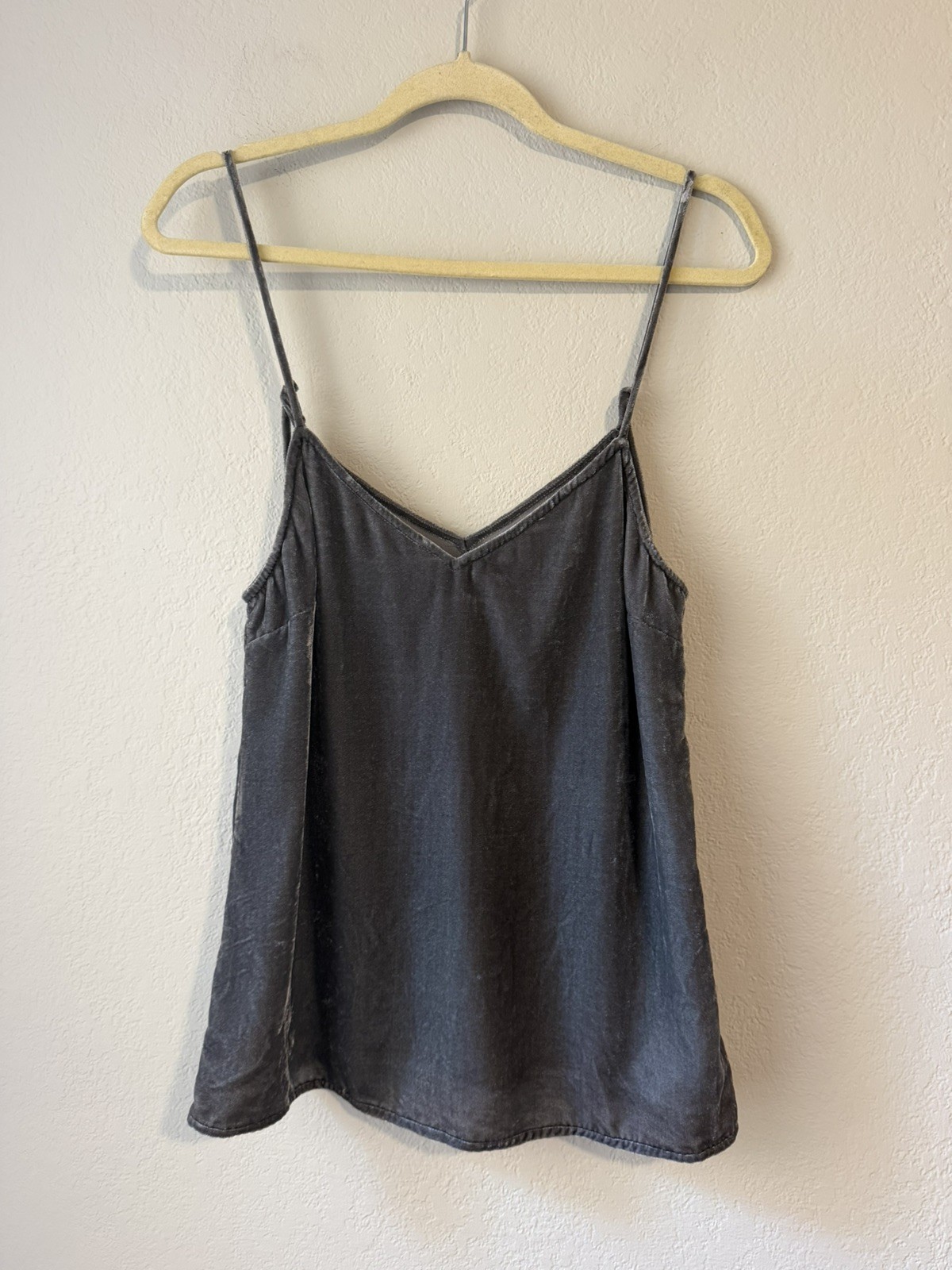 Paige Gray Velvet Boho Tank Top Cami Size Small Adjustable Straps fairycore