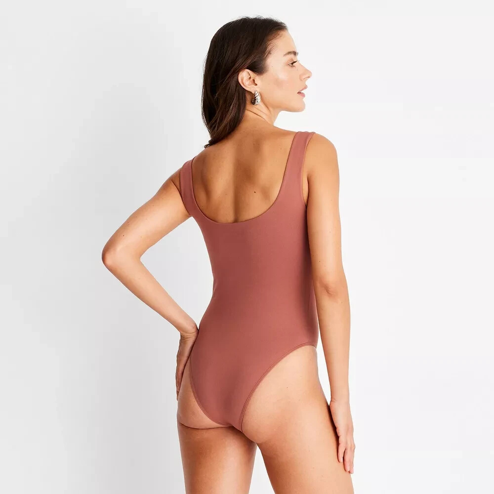 A New Day Women’s Seamless Tank Bodysuit Plus Size 2X Brown Rust
