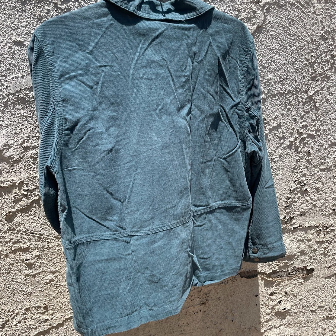 Lee Workwear Corduroy Chore Jacket Women’s Small Blue Green Cotton Overshirt