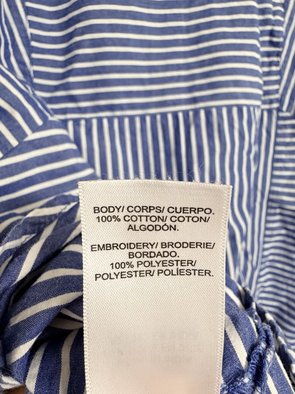 Lucky Brand Women’s Blue/White Striped Long Sleeve Button-Up Shirt – Size M